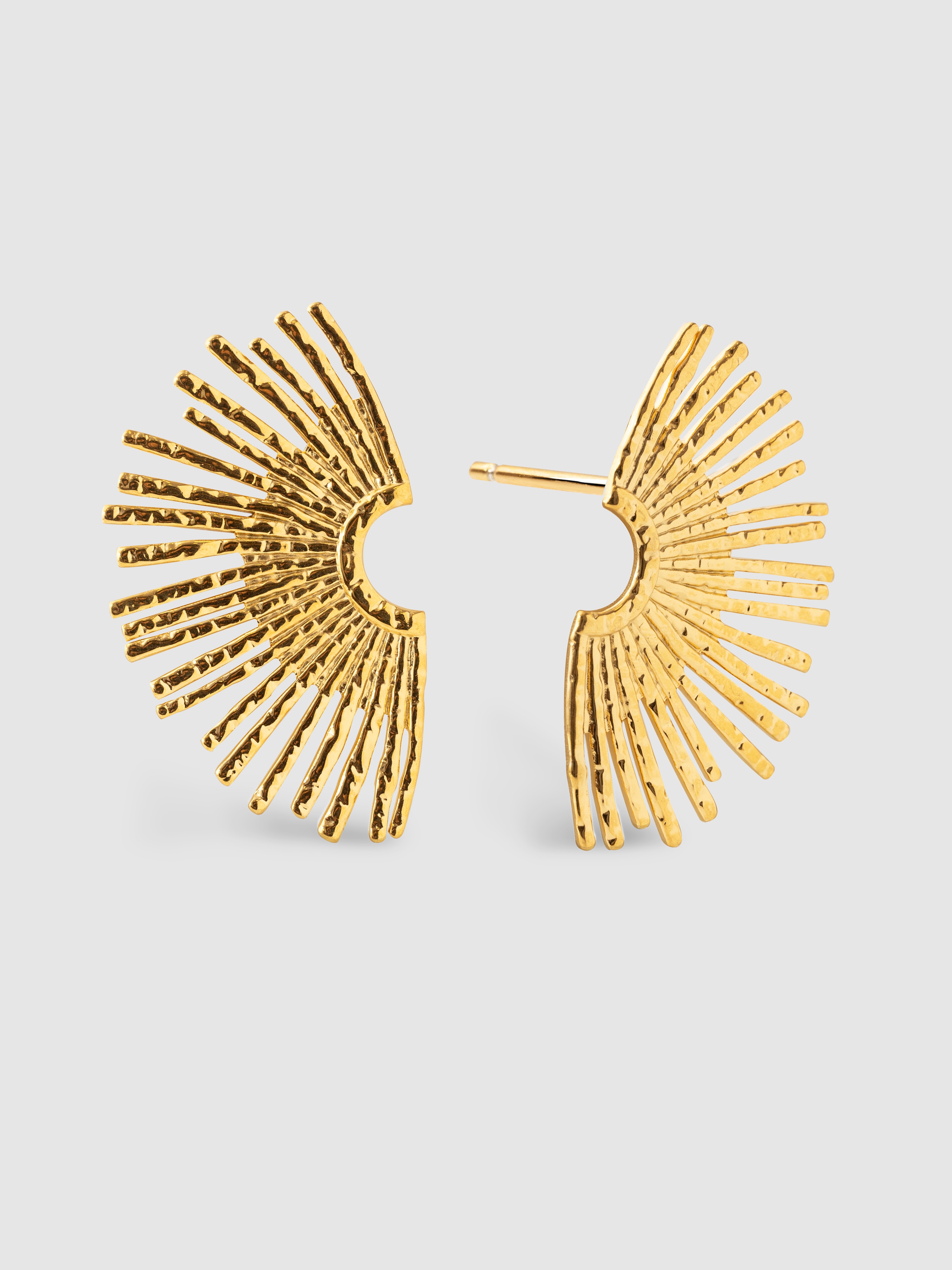 Pendientes Sunbeam de acero bañados en oro