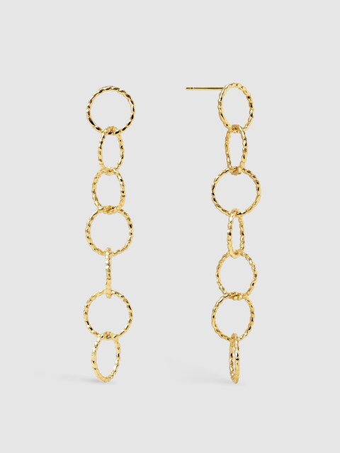 Imagen 0 de Pendientes Twist Circles & Circles de aleación de metales bañados en oro