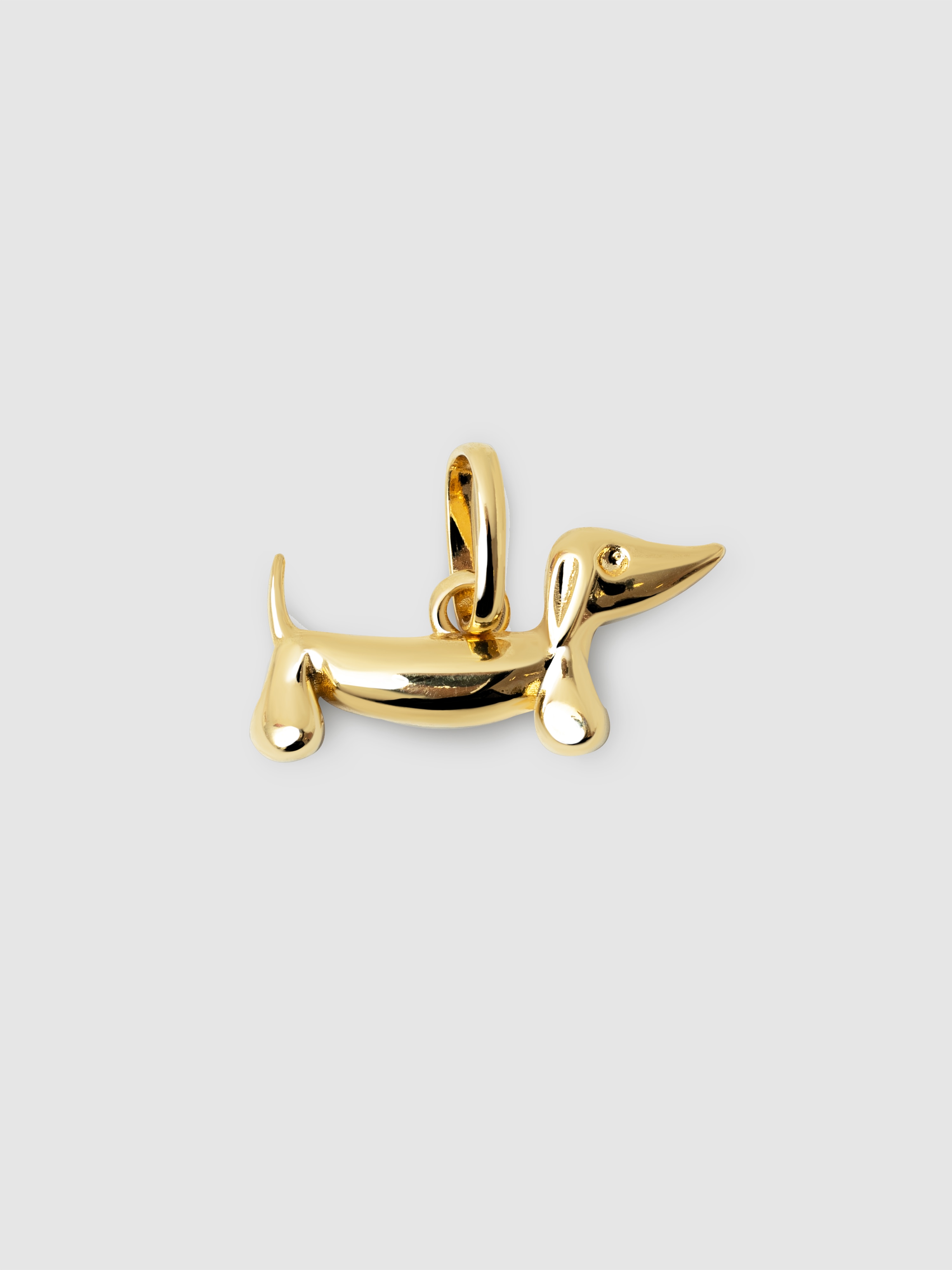 Charm perro teckel enamel black de aleación de metales bañado en oro
