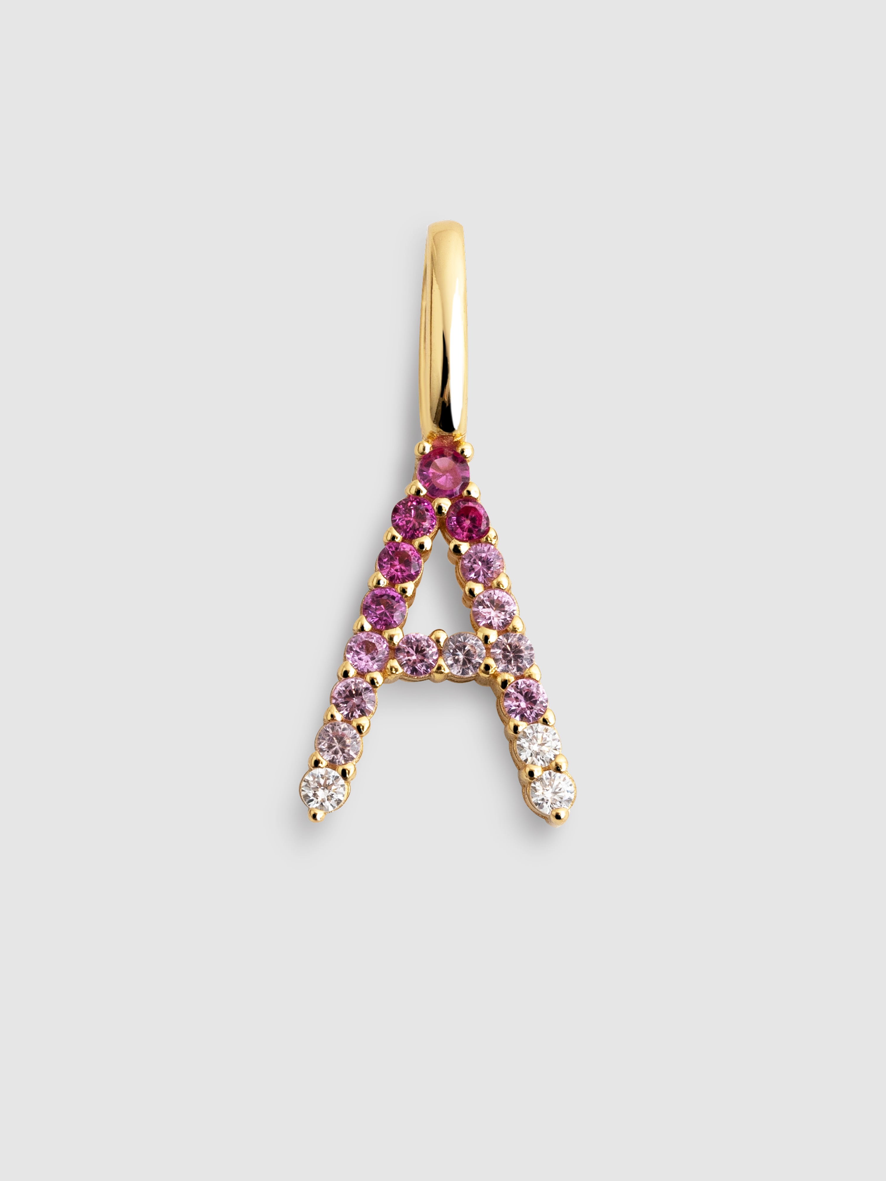 Charm letter spark sakura de plata bañado en oro a Rosa Singularu Rosa-1