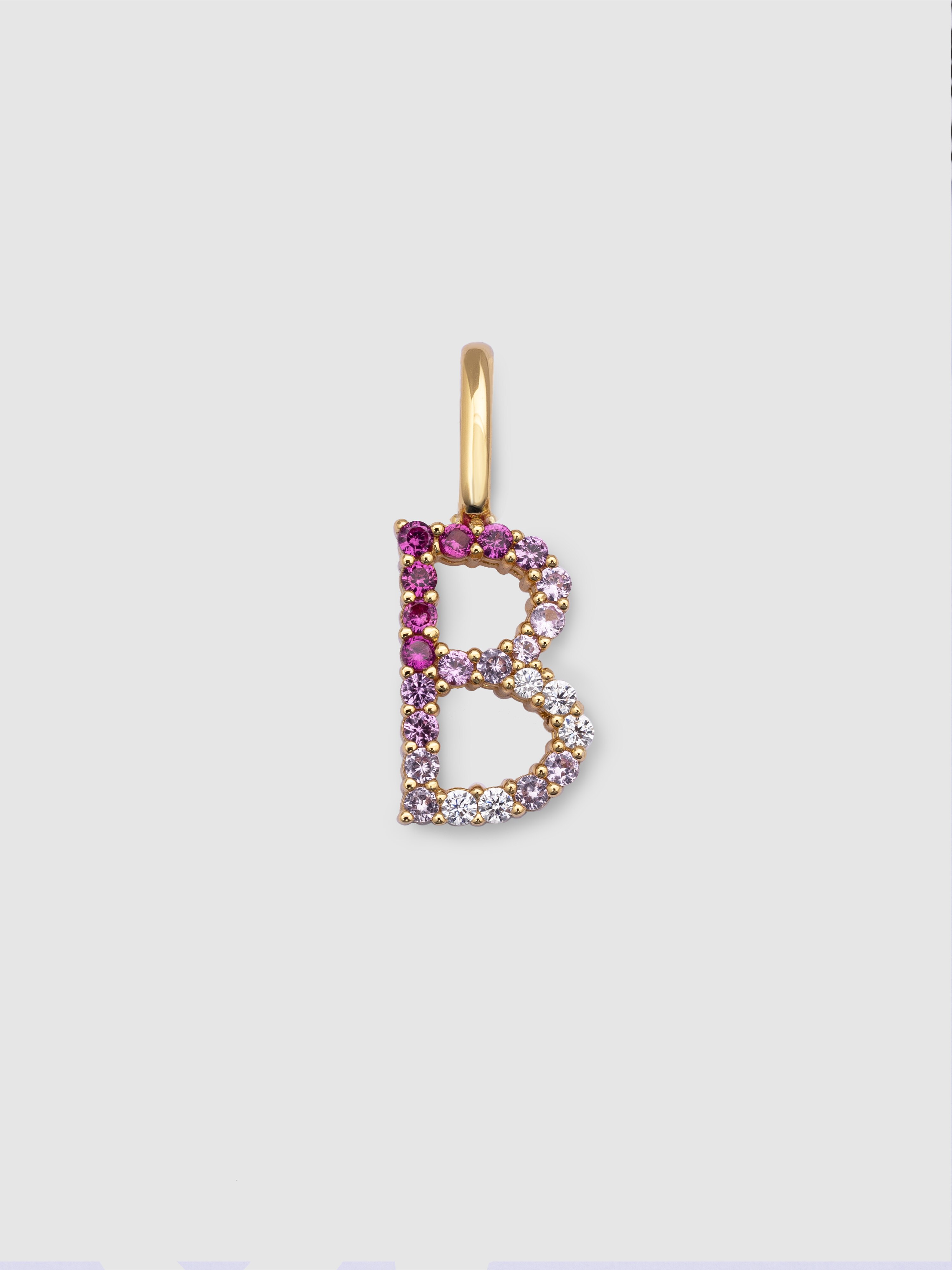 Charme Lettre Spark Sakura En Argent Plaqué Or 18kt - Zirconium, Initiale A à Z