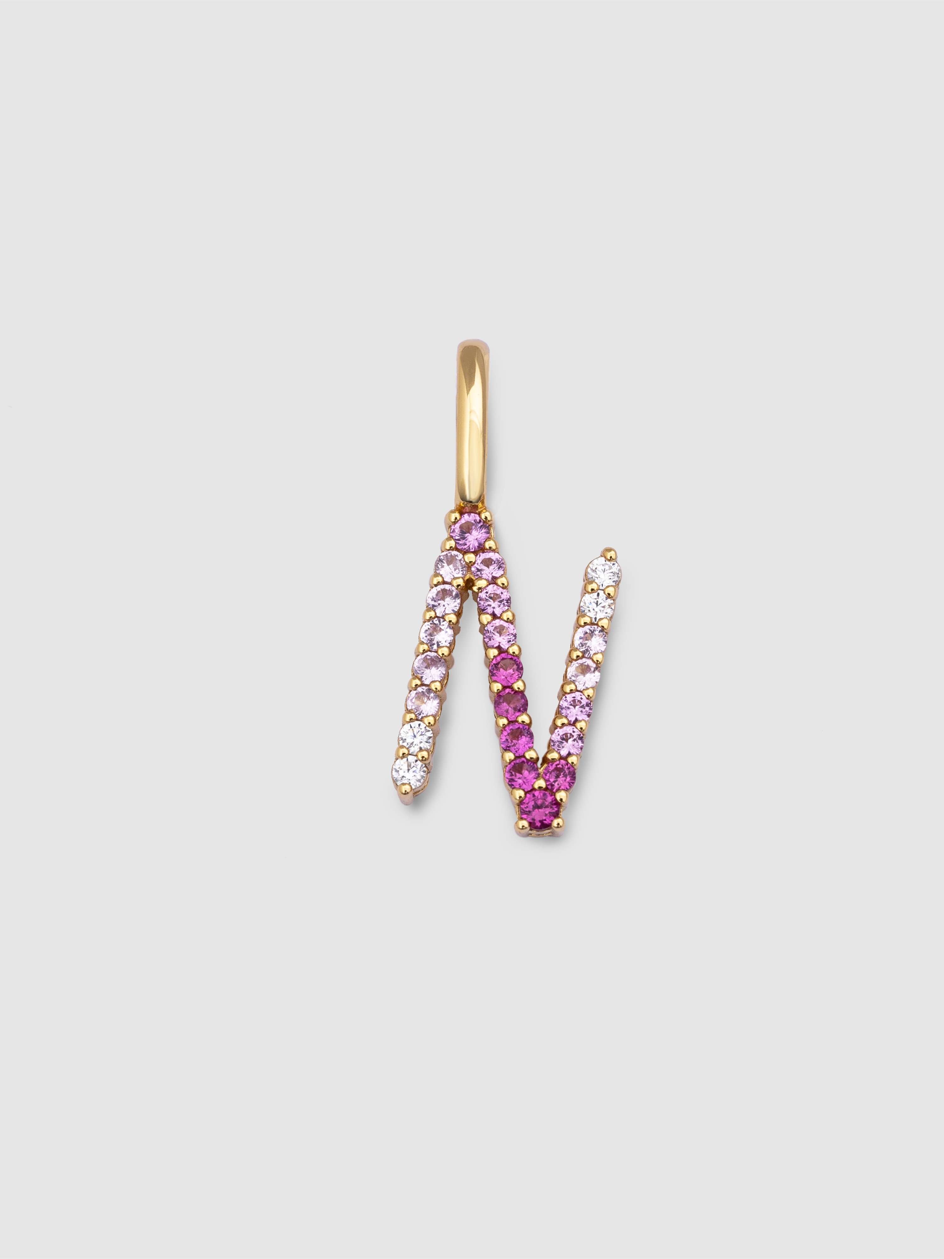 Charme Lettre Spark Sakura En Argent Plaqué Or 18kt - Zirconium, Initiale A à Z