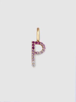 Charme Lettre Spark Sakura En Argent Plaqué Or 18kt - Zirconium, Initiale A à Z