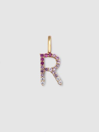 Charme Lettre Spark Sakura En Argent Plaqué Or 18kt - Zirconium, Initiale A à Z