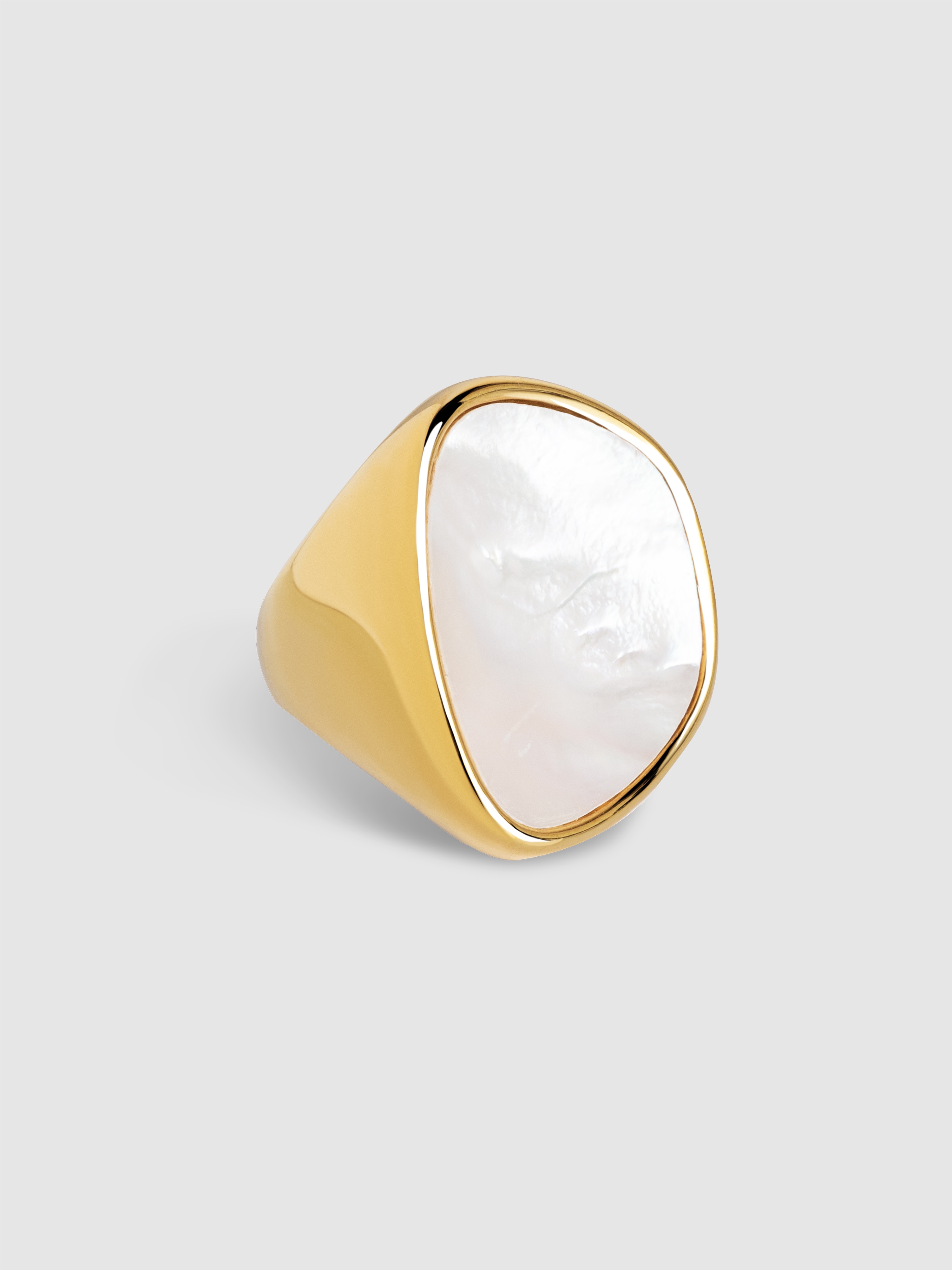 Anillo ibiza de acero bañado en oro