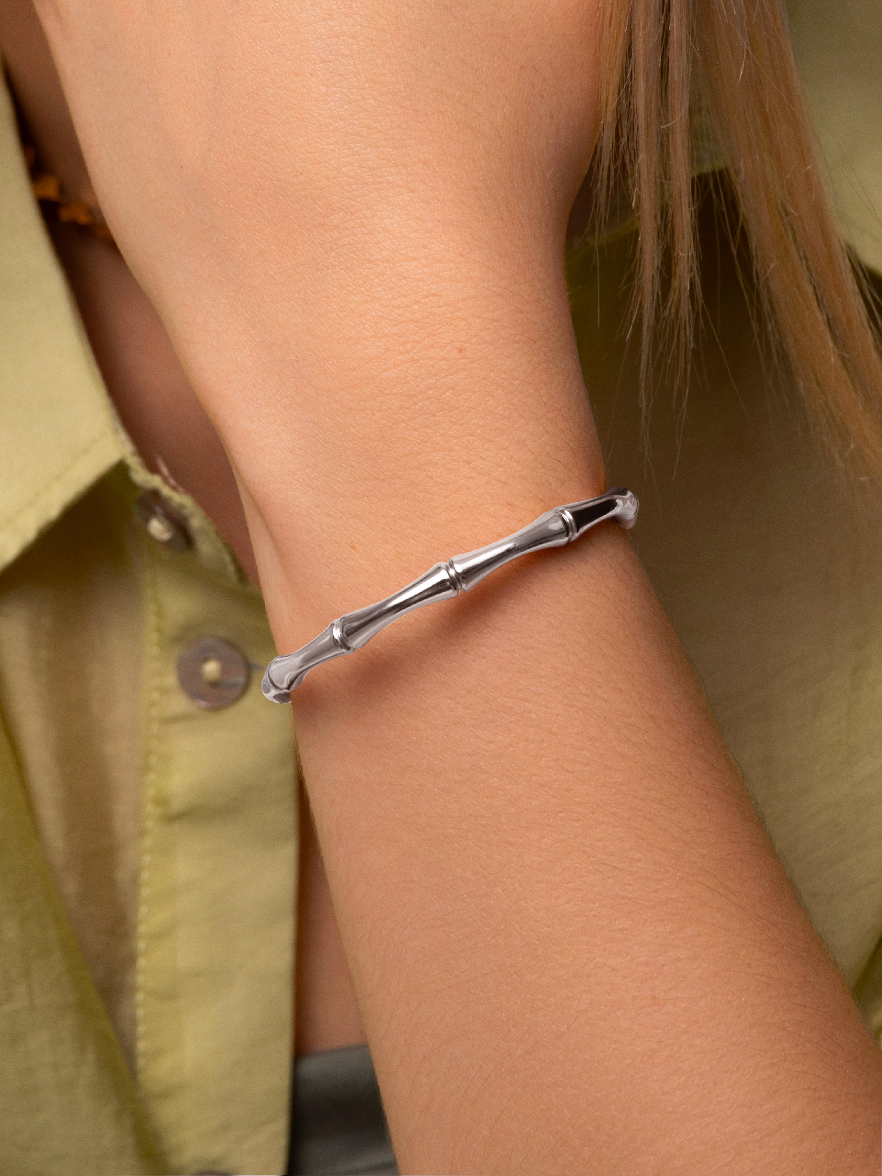 Pulsera sugarcane de acero - Singularu - Plateado Plateado-2