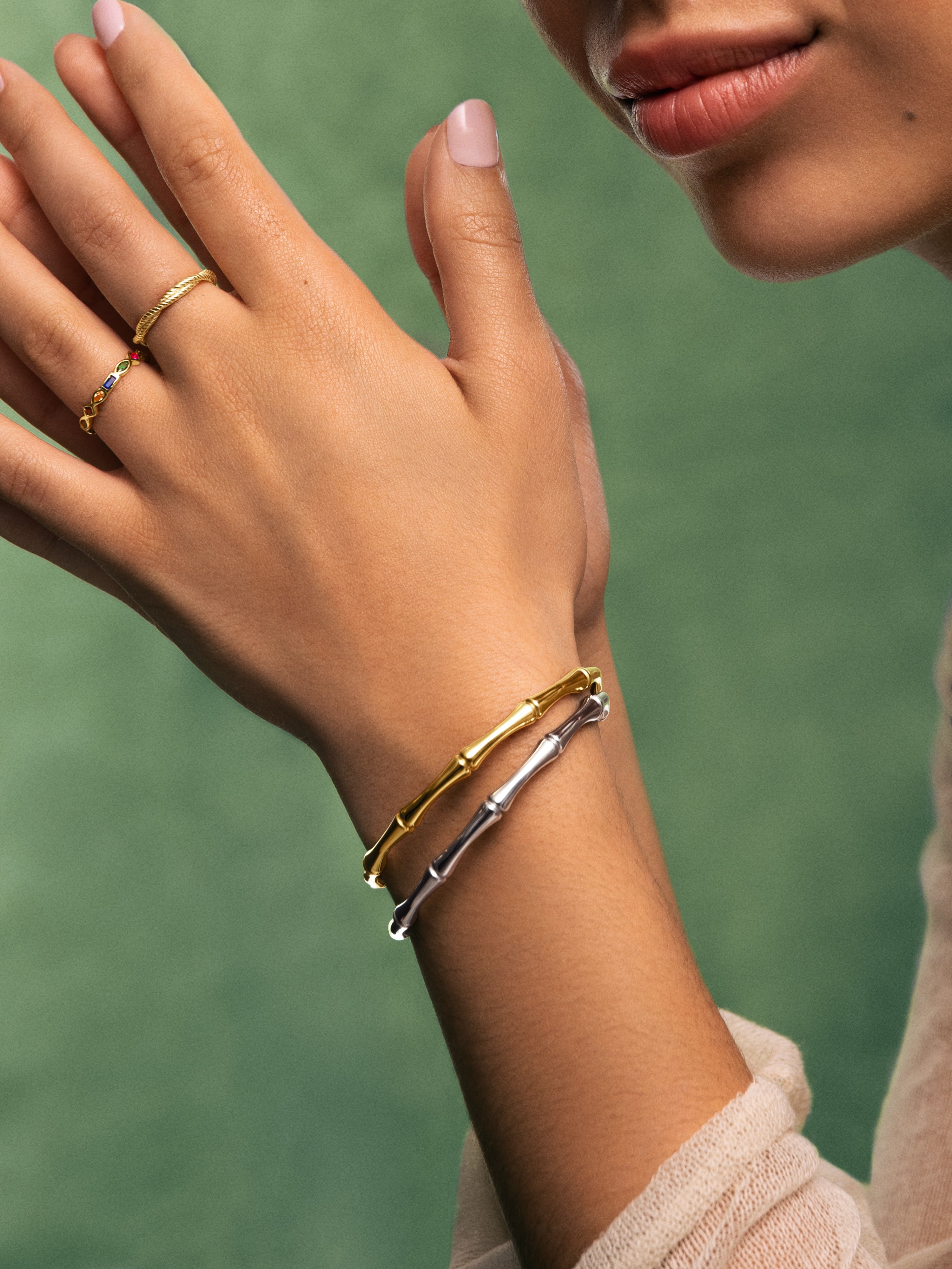 Pulsera sugarcane de acero - Singularu - Plateado Plateado-5