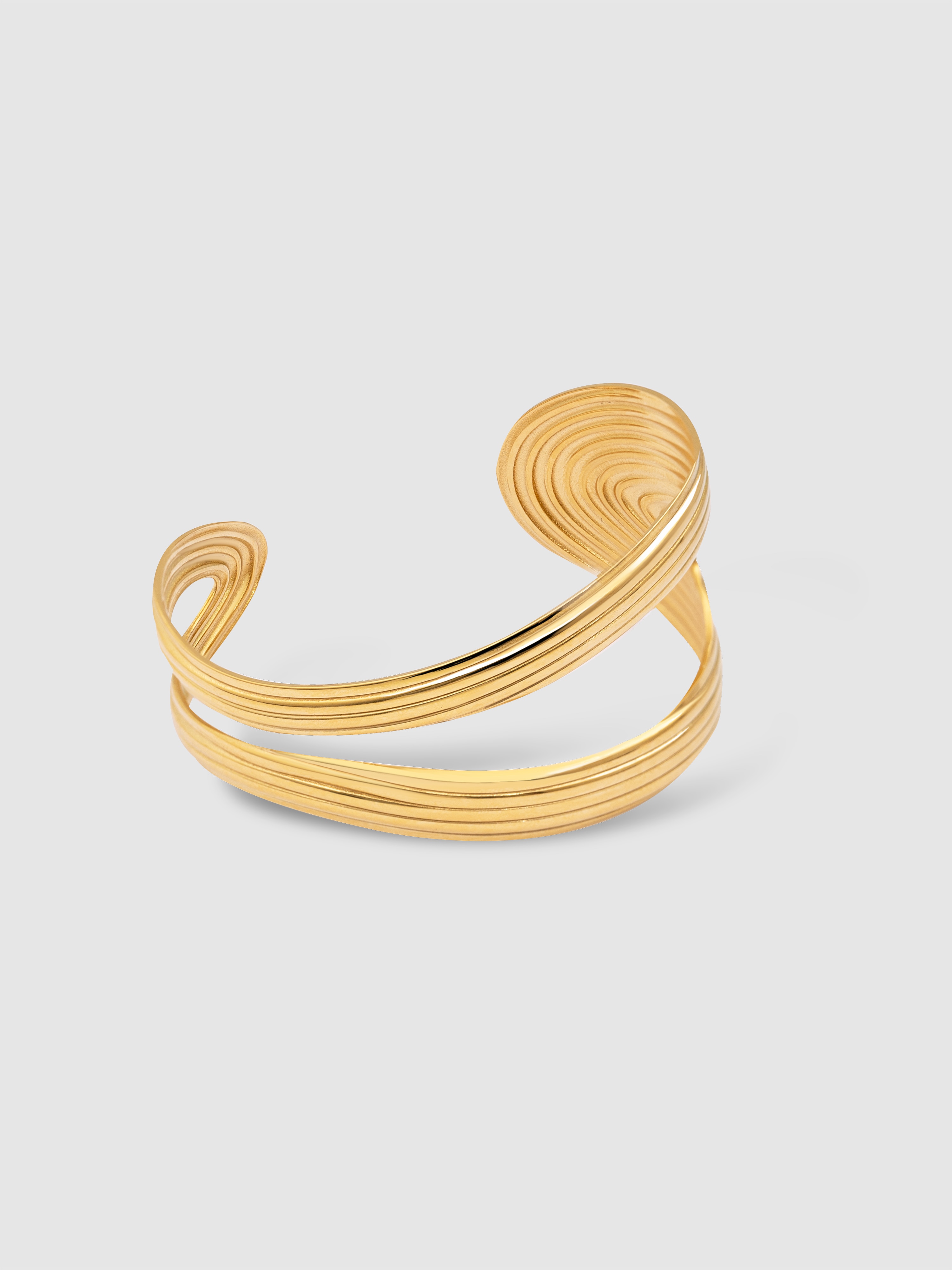 Pulsera organic sea de acero bañada en oro - Singularu - Dorado Dorado-1