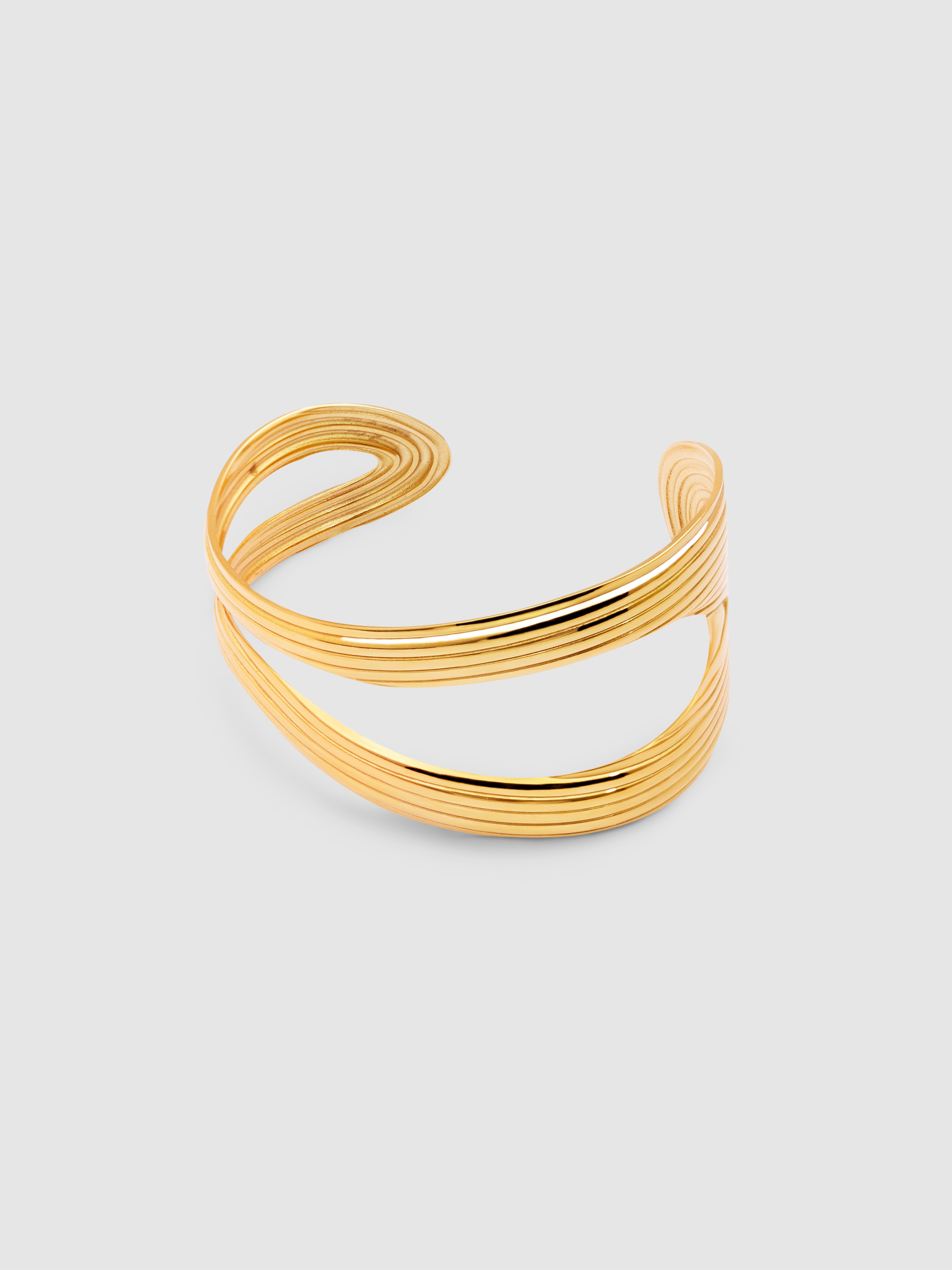 Pulsera organic sea de acero bañada en oro - Singularu - Dorado Dorado-4