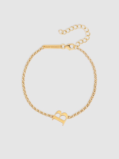 Imagen 0 de Pulsera Single Letter  de plata bañada en oro Letra B
