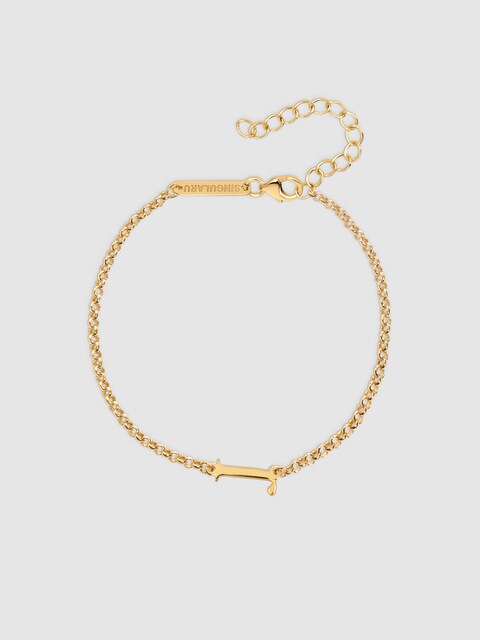Imagen 0 de Pulsera Single Letter  de plata bañada en oro Letra J