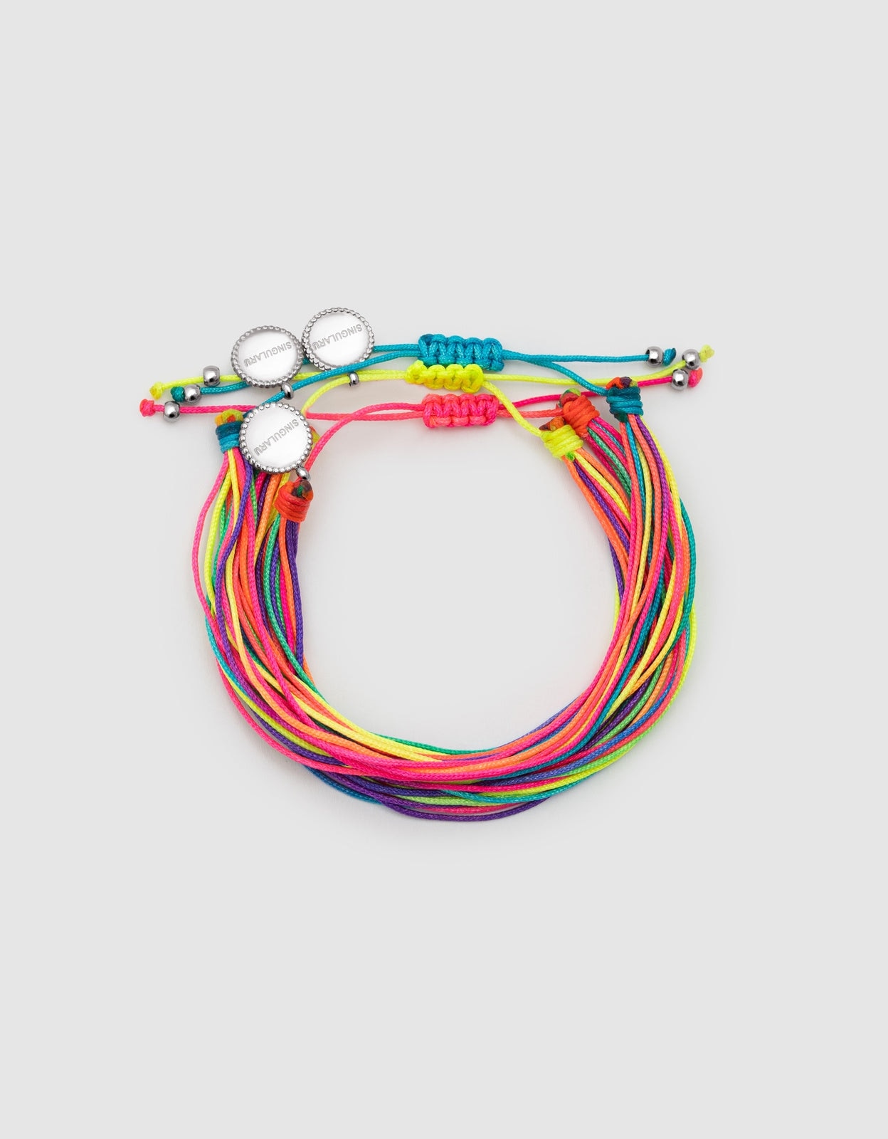 Imagen 0 de Pack 3 pulseras neon rainbow fruits de acero Multicolor