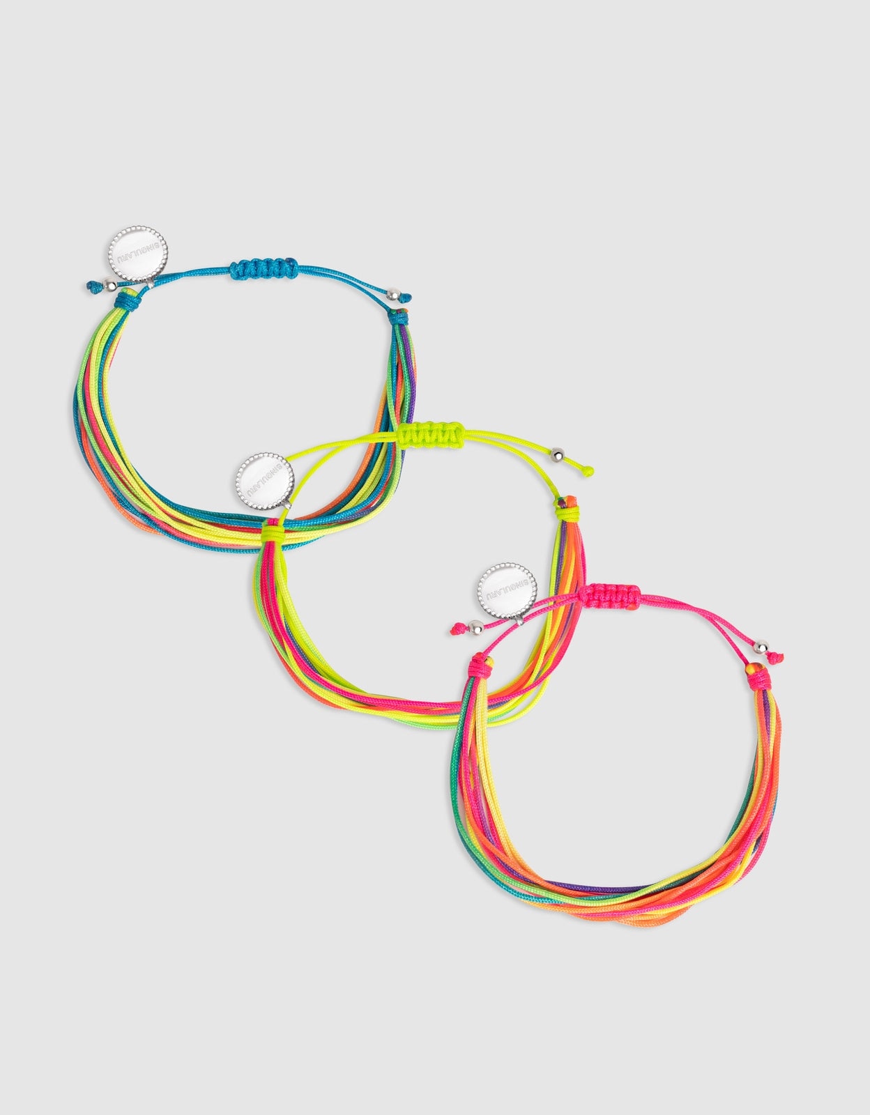 Pack 3 pulseras neon rainbow fruits de acero - Singularu - Multicolor Multicolor-3
