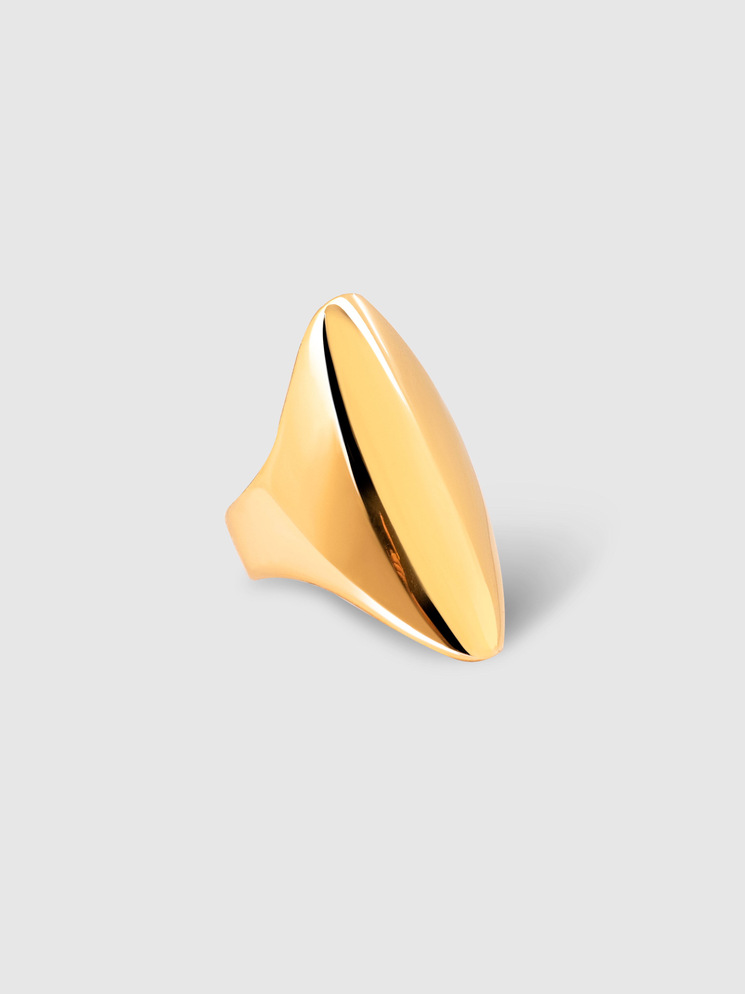 Anillo tipo sello hippie de acero bañado en oro - Singularu - Dorado Dorado-1