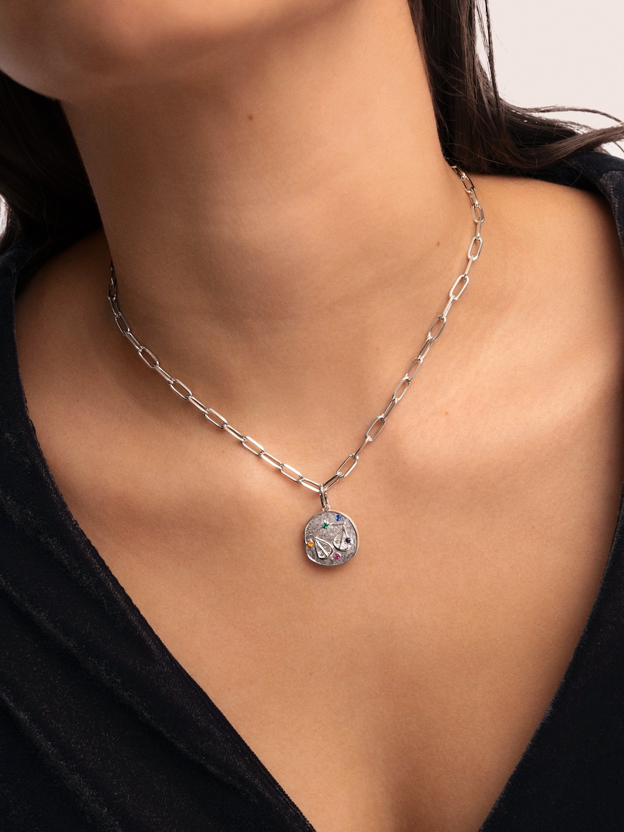 Charm Organic Colors Zodiaco Piscis de aleación de metales bañado en rodio Multicolor-2