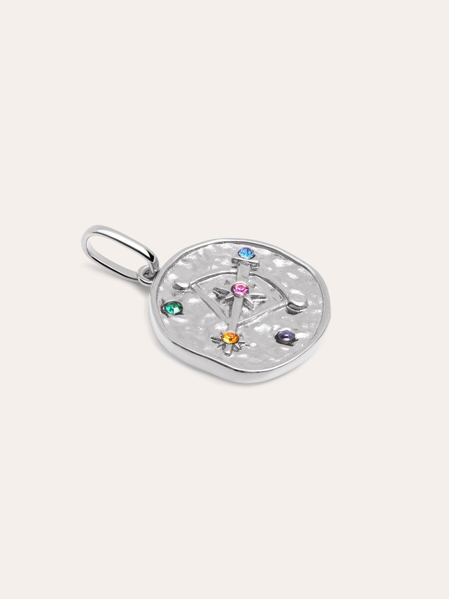 Charm Organic Colors Zodiaco Piscis de aleación de metales bañado en rodio Multicolor-3
