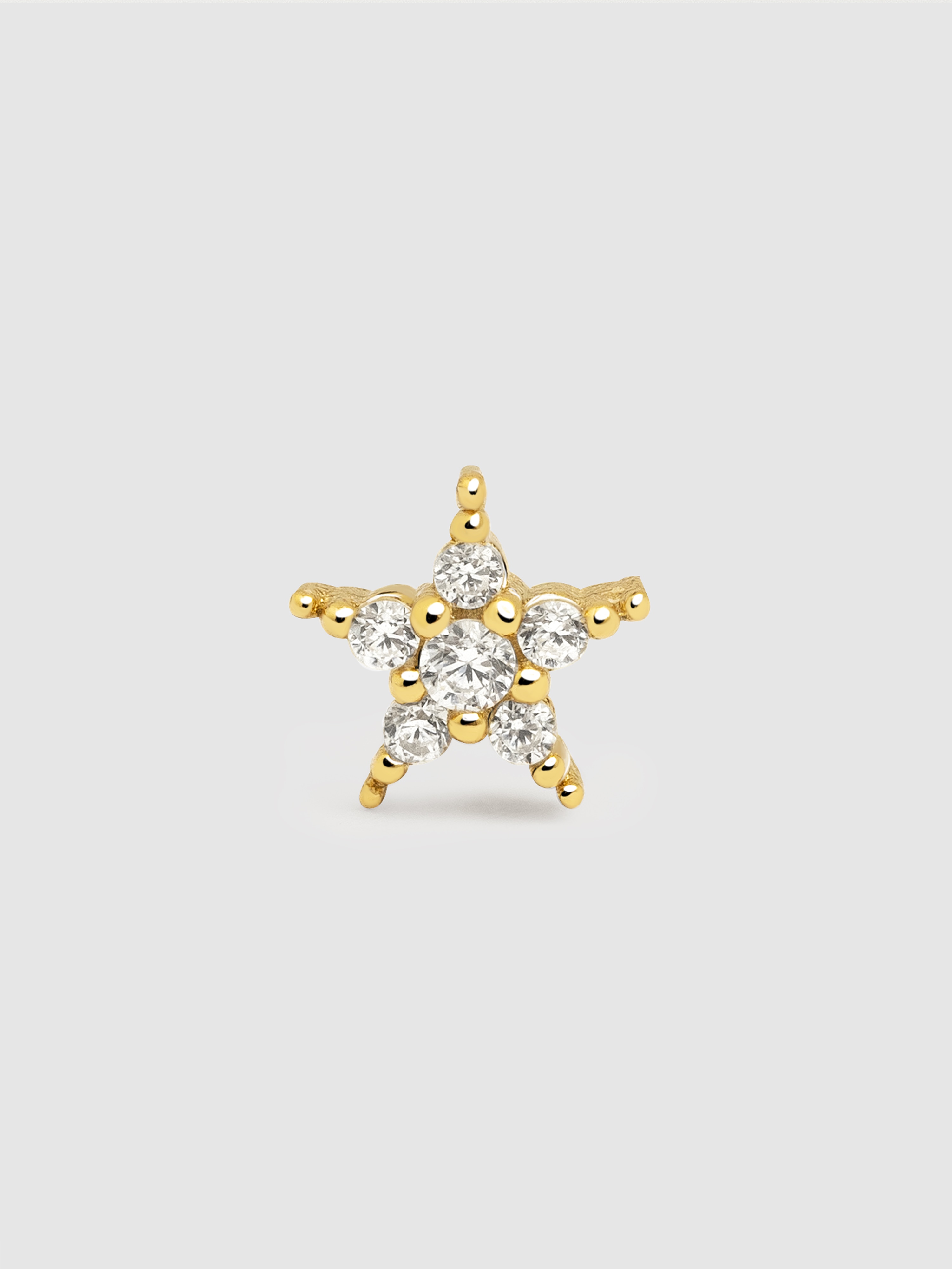 Imagen 1 de Pendiente individual starlight de plata bañado en oro - Singularu - Dorado Dorado