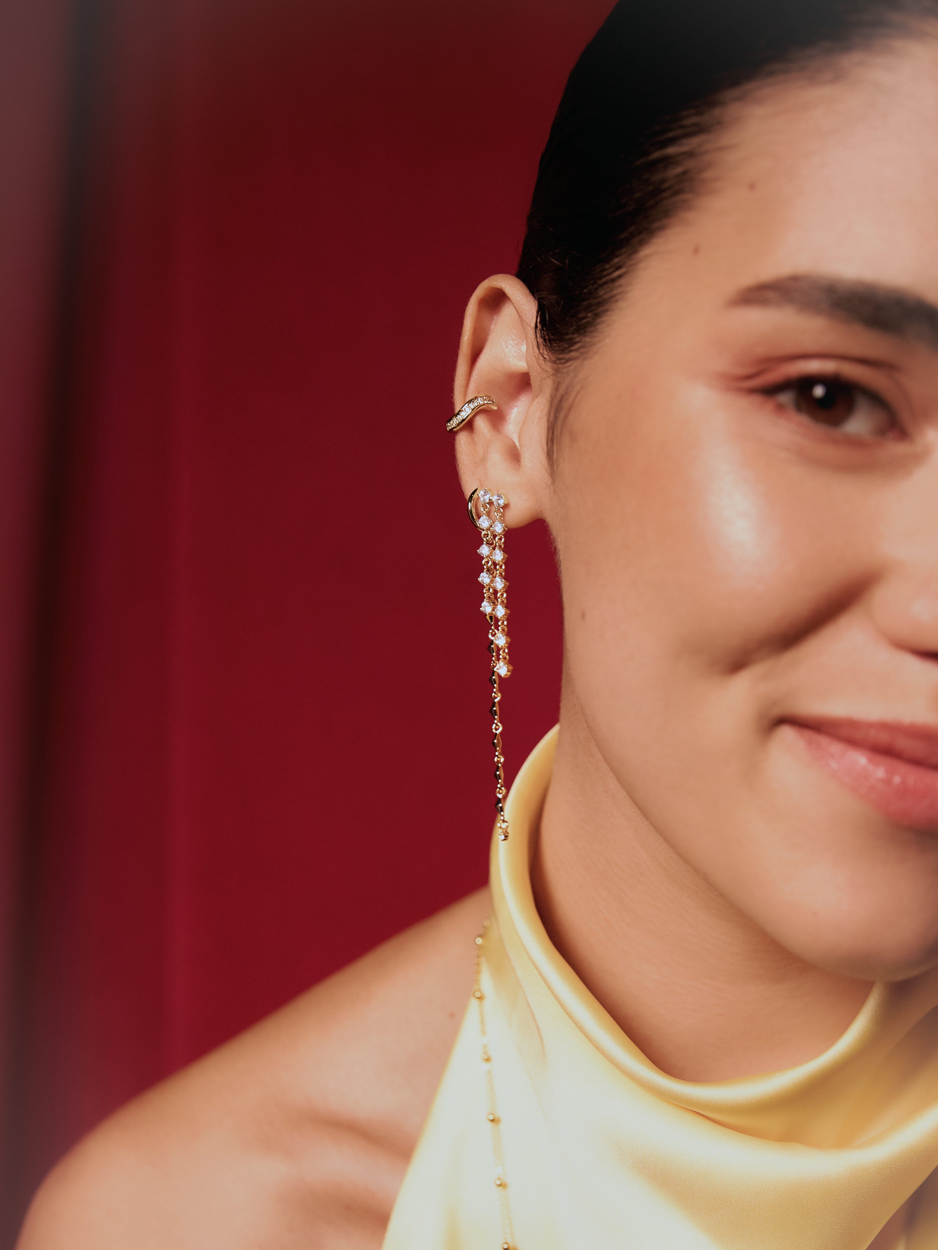 Imagen 5 de Pendiente individual ear cuff hailey de aleación de metales bañado en oro - Dorado Dorado