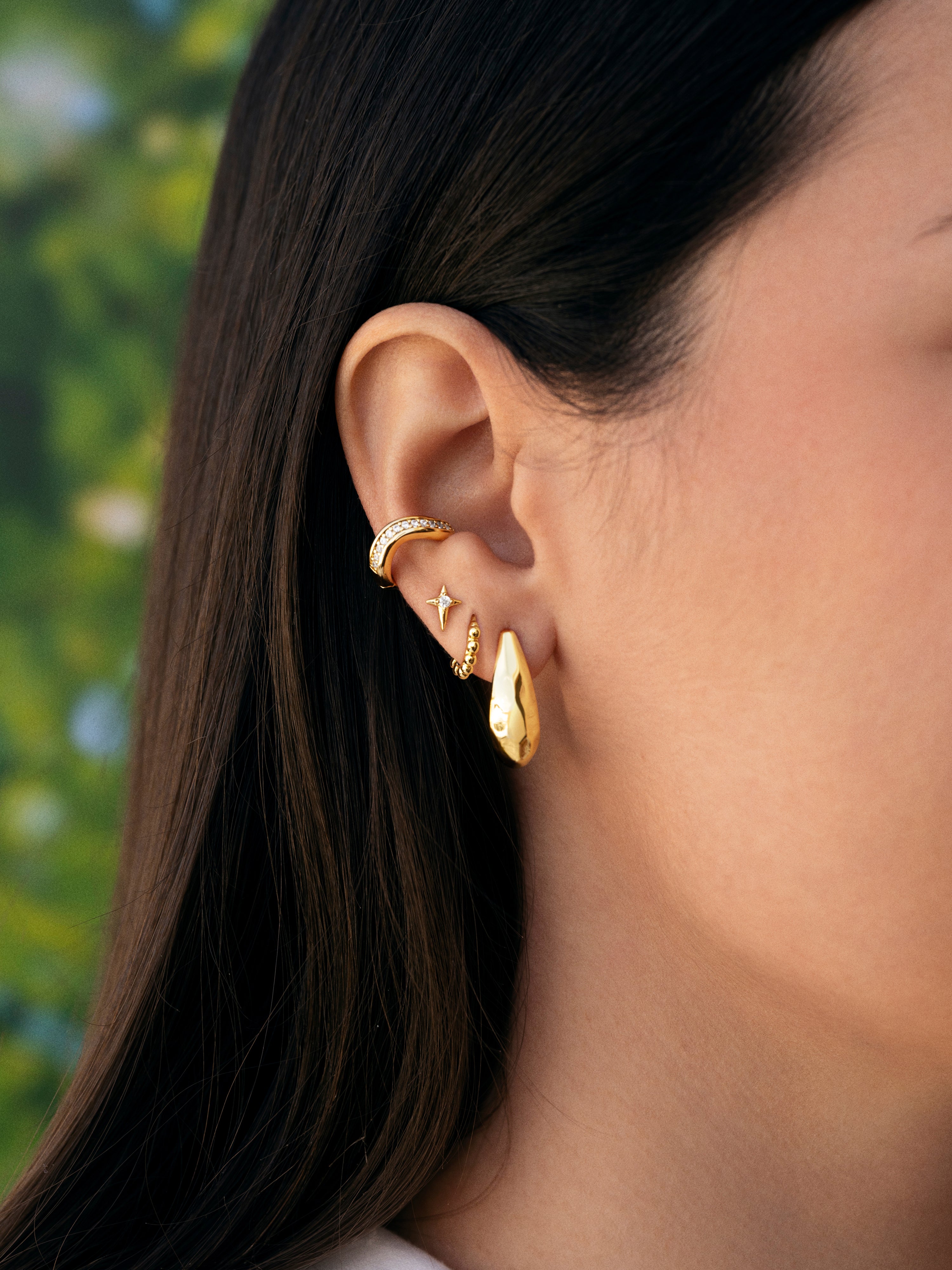 Imagen 7 de Pendiente individual ear cuff hailey de aleación de metales bañado en oro - Dorado Dorado