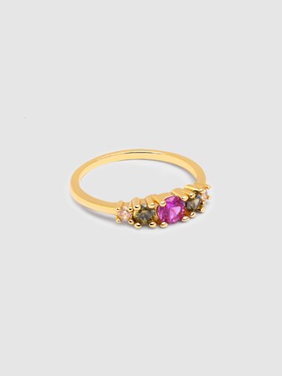 Anillo De Acrlico Caramelo Color Beige | Exotiq