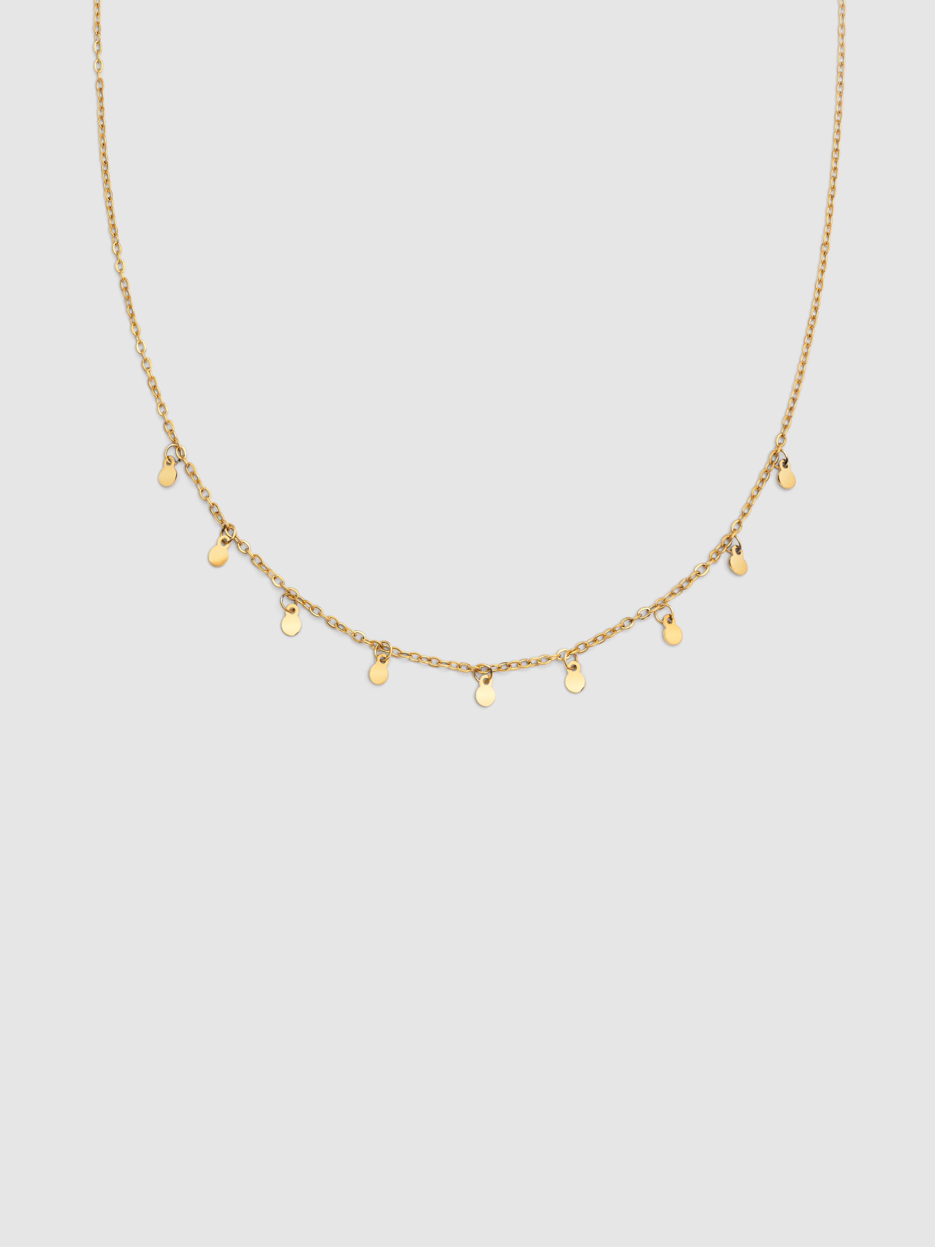 Imagen 0 de Collar mini moons 3mm de acero bañado en oro Dorado