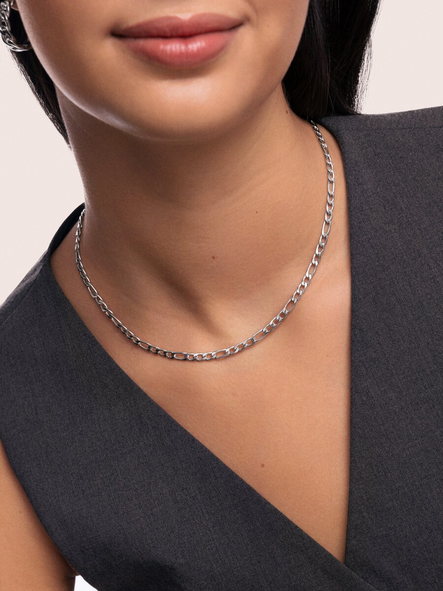Collar Figaro de acero Plata-2