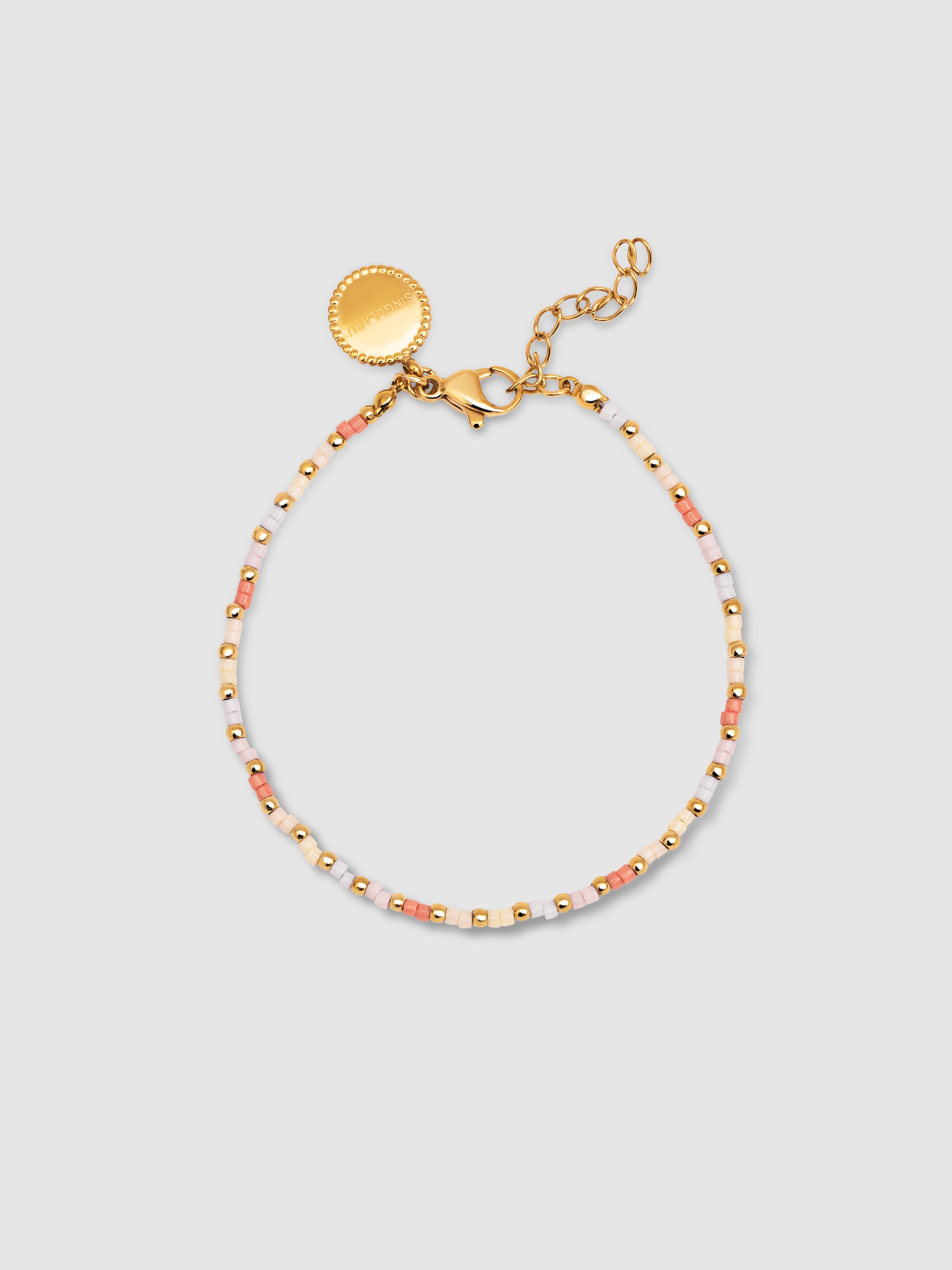 Imagen 1 de Pulsera de cadena floral colors de acero bañada en oro - Singularu - Multicolor Multicolor