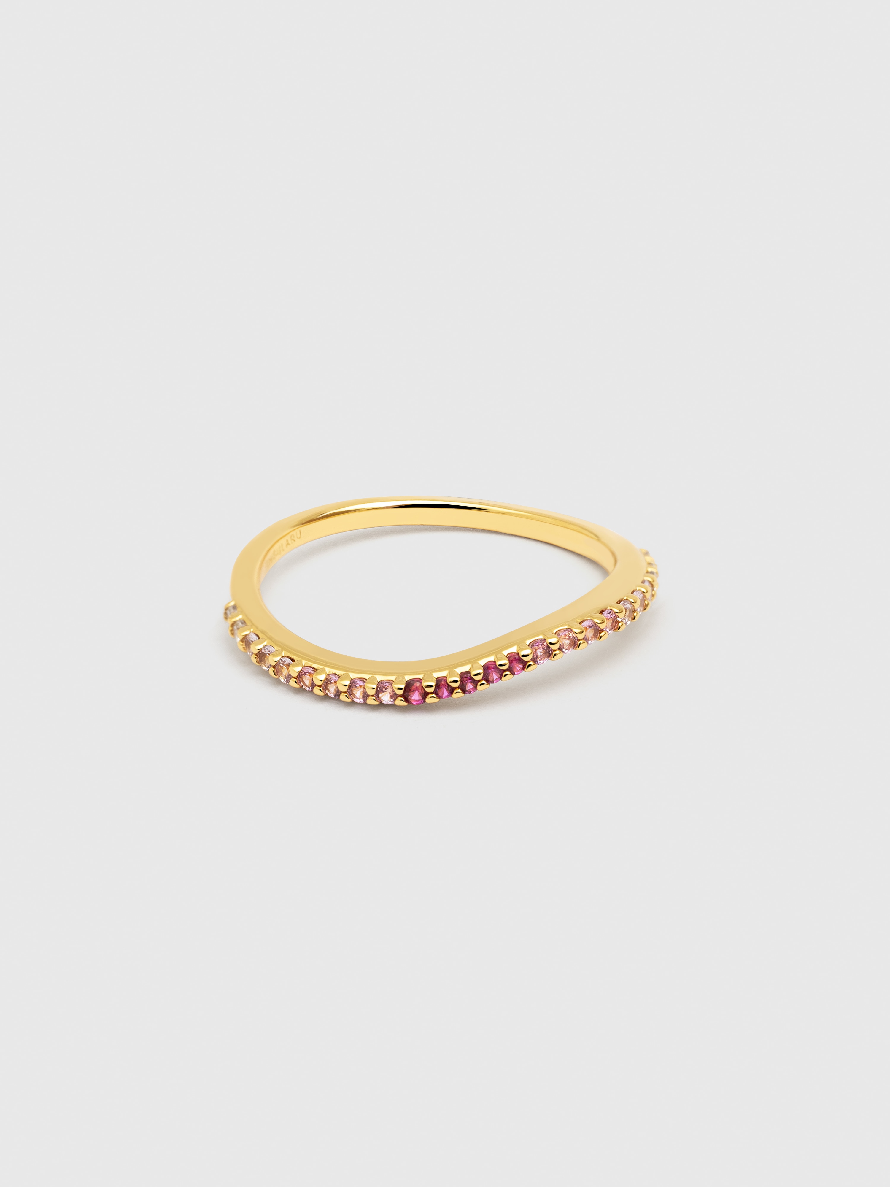 Imagen 0 de Anillo fino scarlett rosa de aleación de metales bañado en oro Rosa