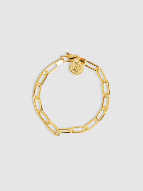 Imagen 0 de Pulsera Link de acero bañado en oro