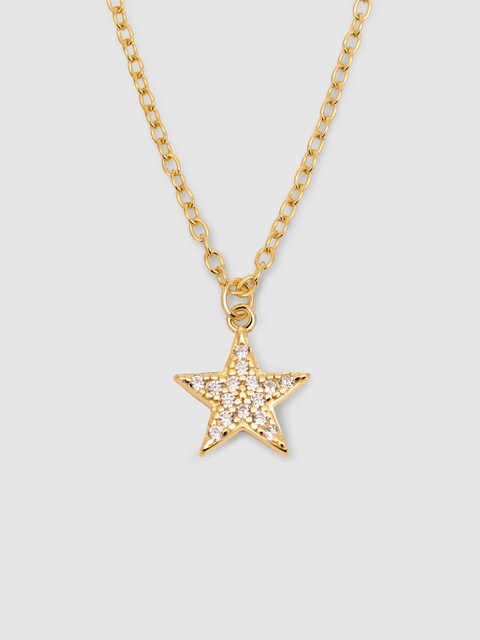 Imagen 0 de Collar Lyra Star de plata bañado en oro