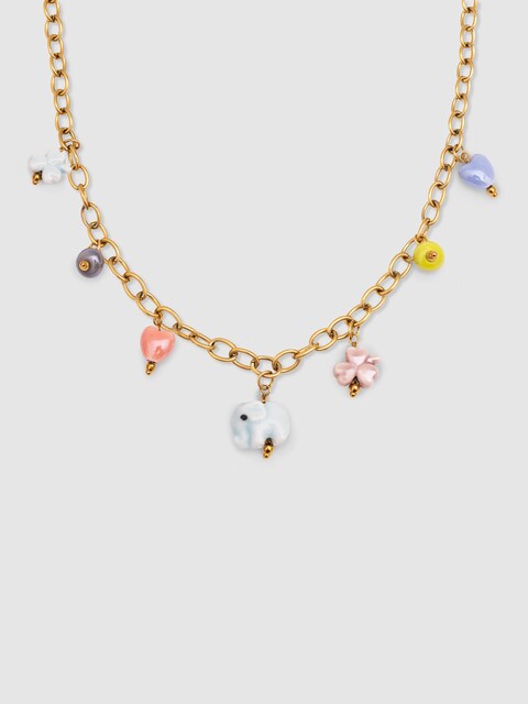 Imagen 0 de Collar Lucky de acero bañado en oro
