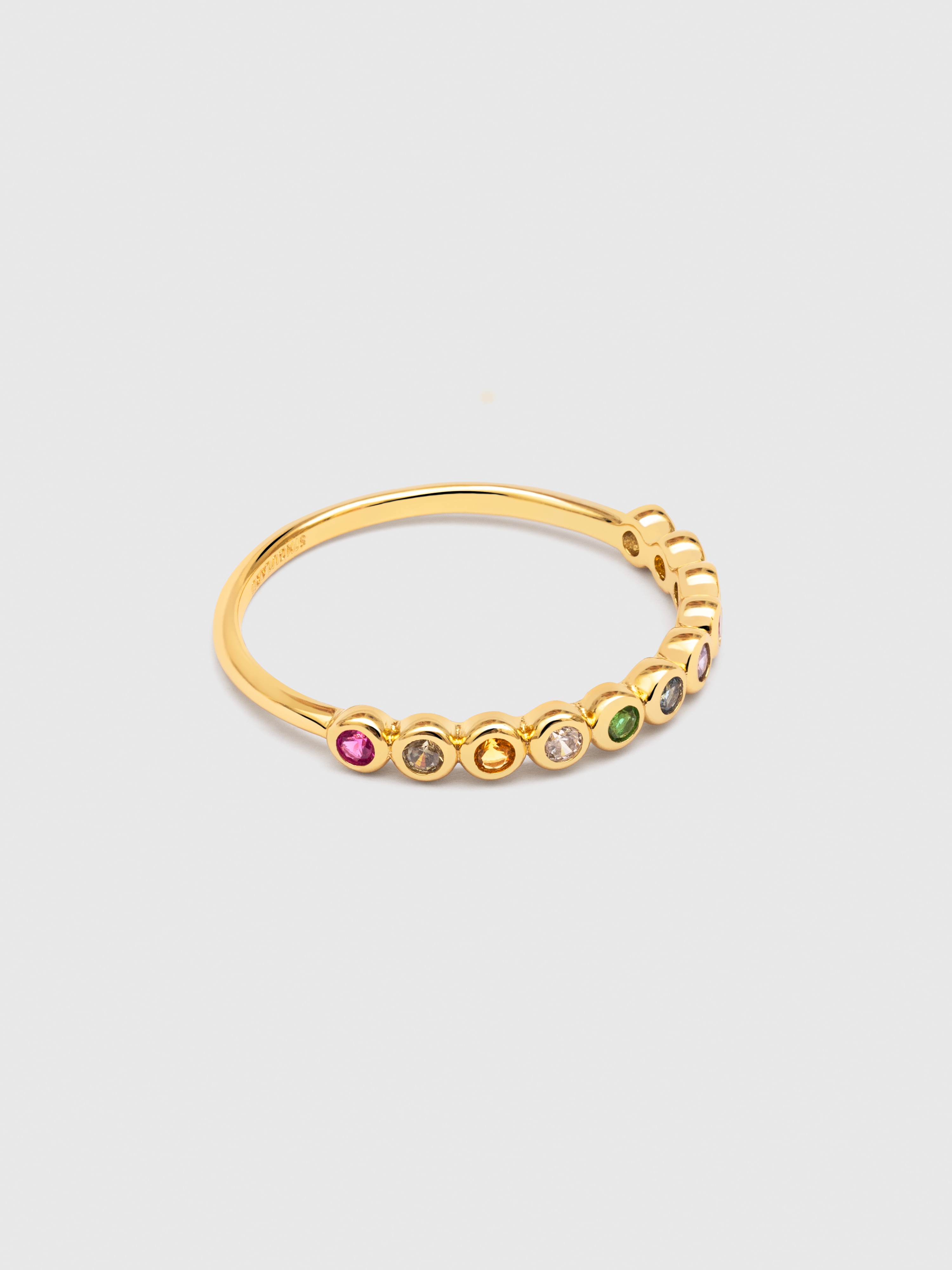 Imagen 0 de Anillo orbit de aleación de metales bañado en oro Multicolor