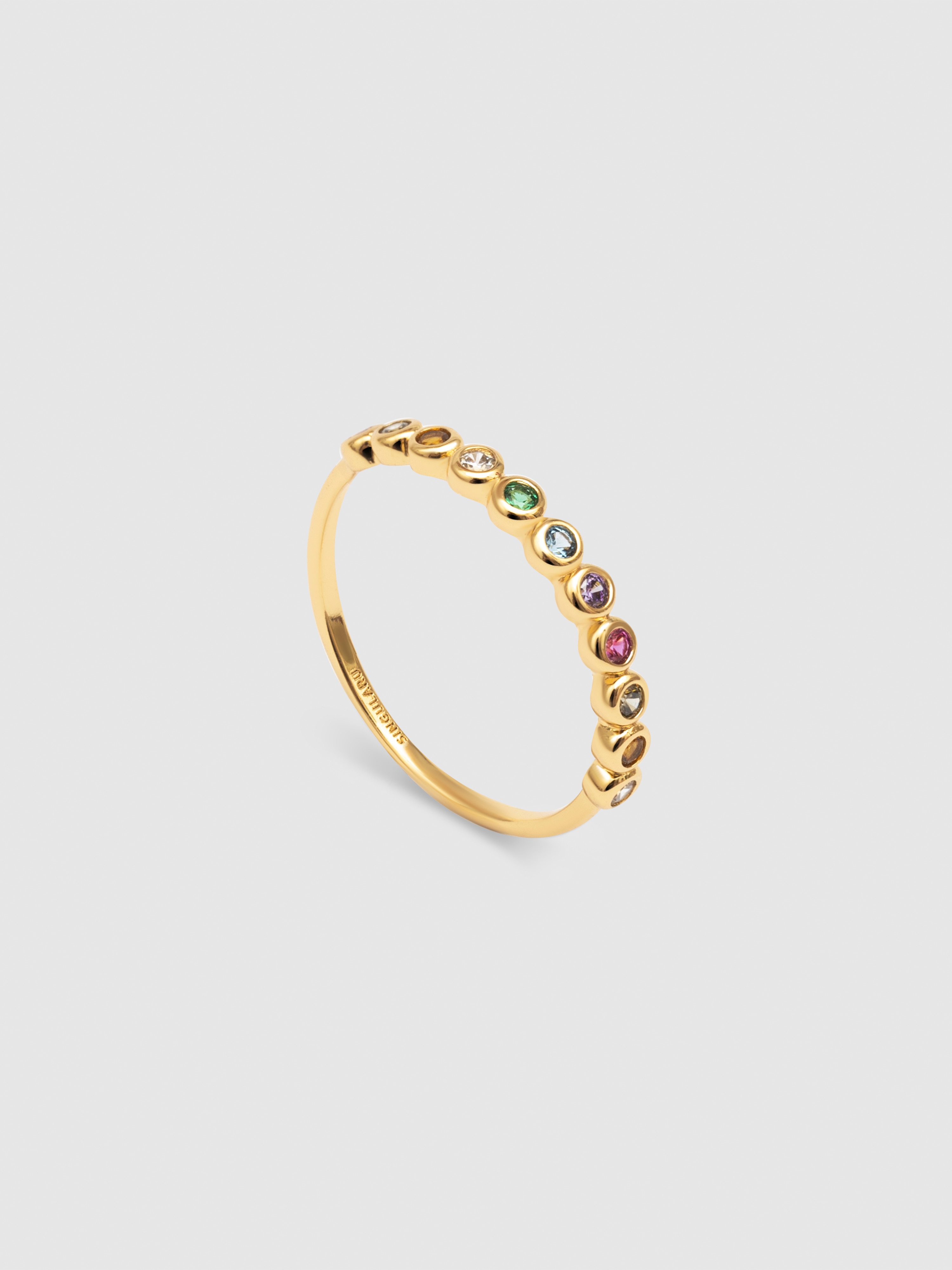 Anillo orbit de aleación de metales bañado en oro - Singularu - Multicolor Multicolor-3