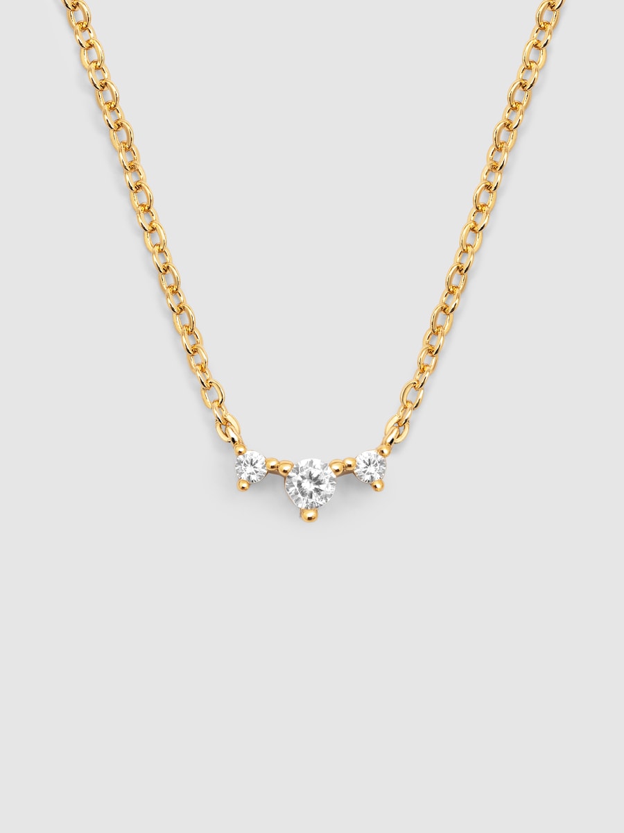Collar Caeli de aleación de metales bañado en oro Oro-1