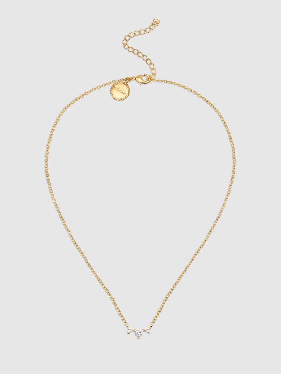 Collar Caeli de aleación de metales bañado en oro Oro-4
