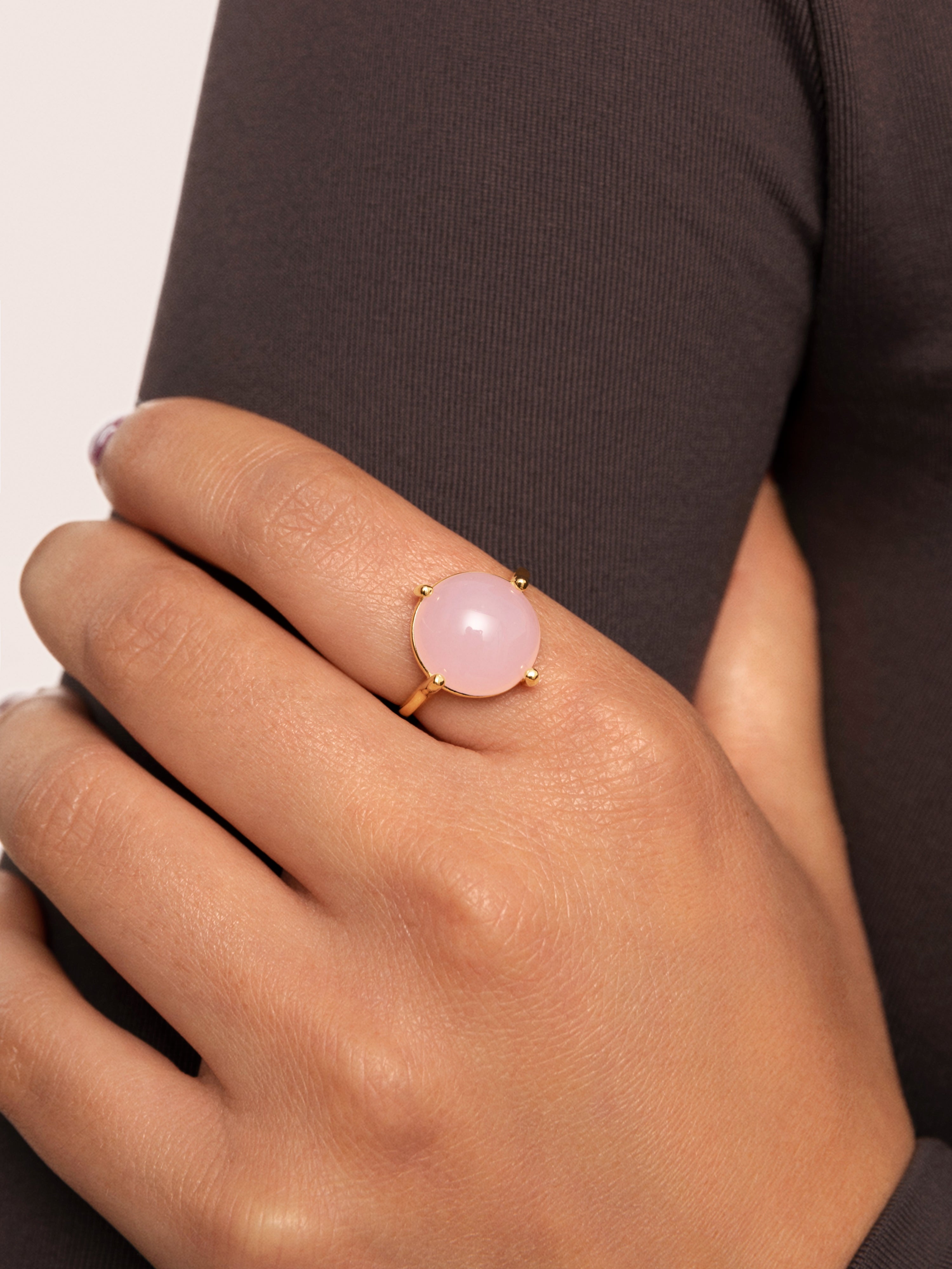 Anillo celebrate pink de aleación de metales bañado en oro - Singularu - Rosa claro Rosa claro-3