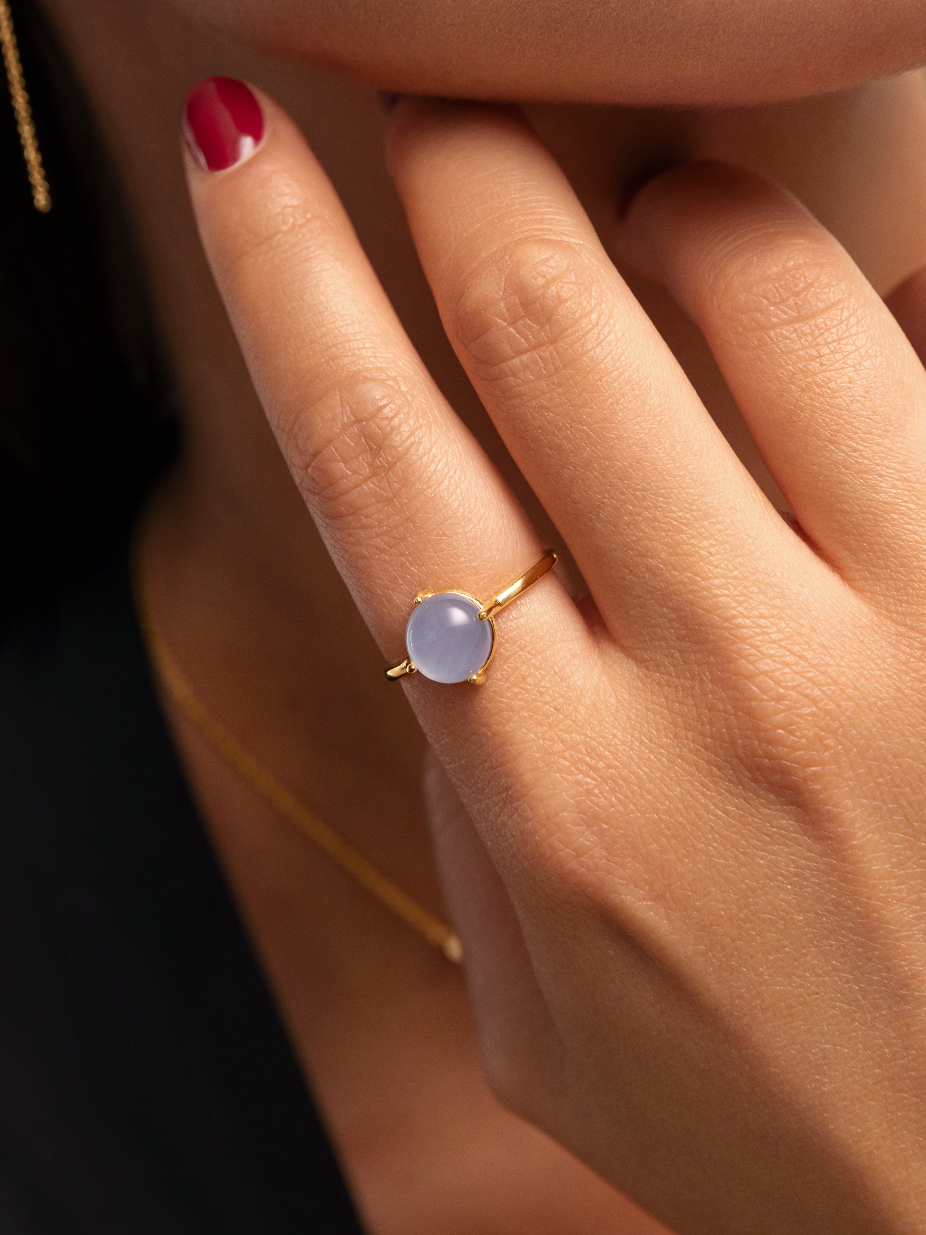 Anillo celebrate de aleación de metales bañado en oro - Singularu - Azul Azul-2