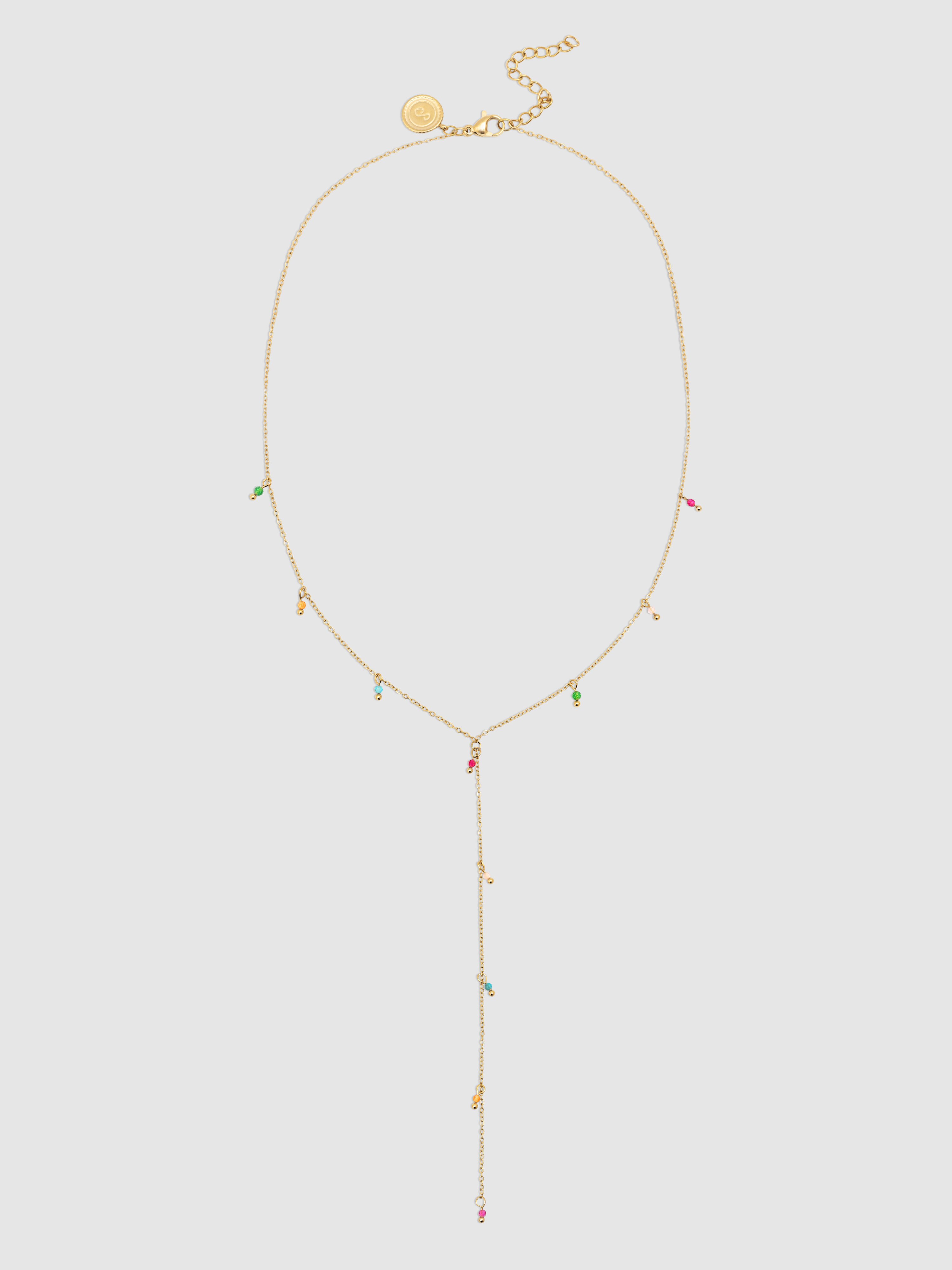 Collar y mini stone colors de acero bañado en - Singularu - Oro Oro-5
