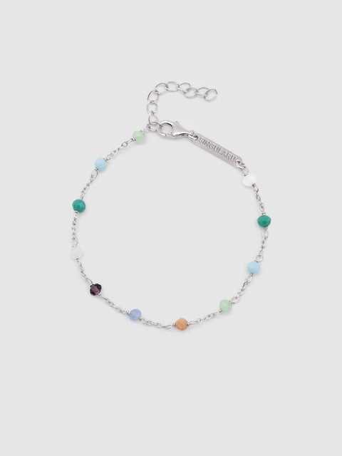 Imagen 0 de Pulsera Crystals Chain Colors de plata bañada en rodio
