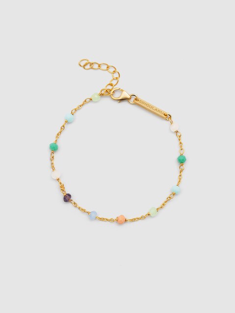 Imagen 0 de Pulsera Crystals Chain Colors de plata bañada en oro