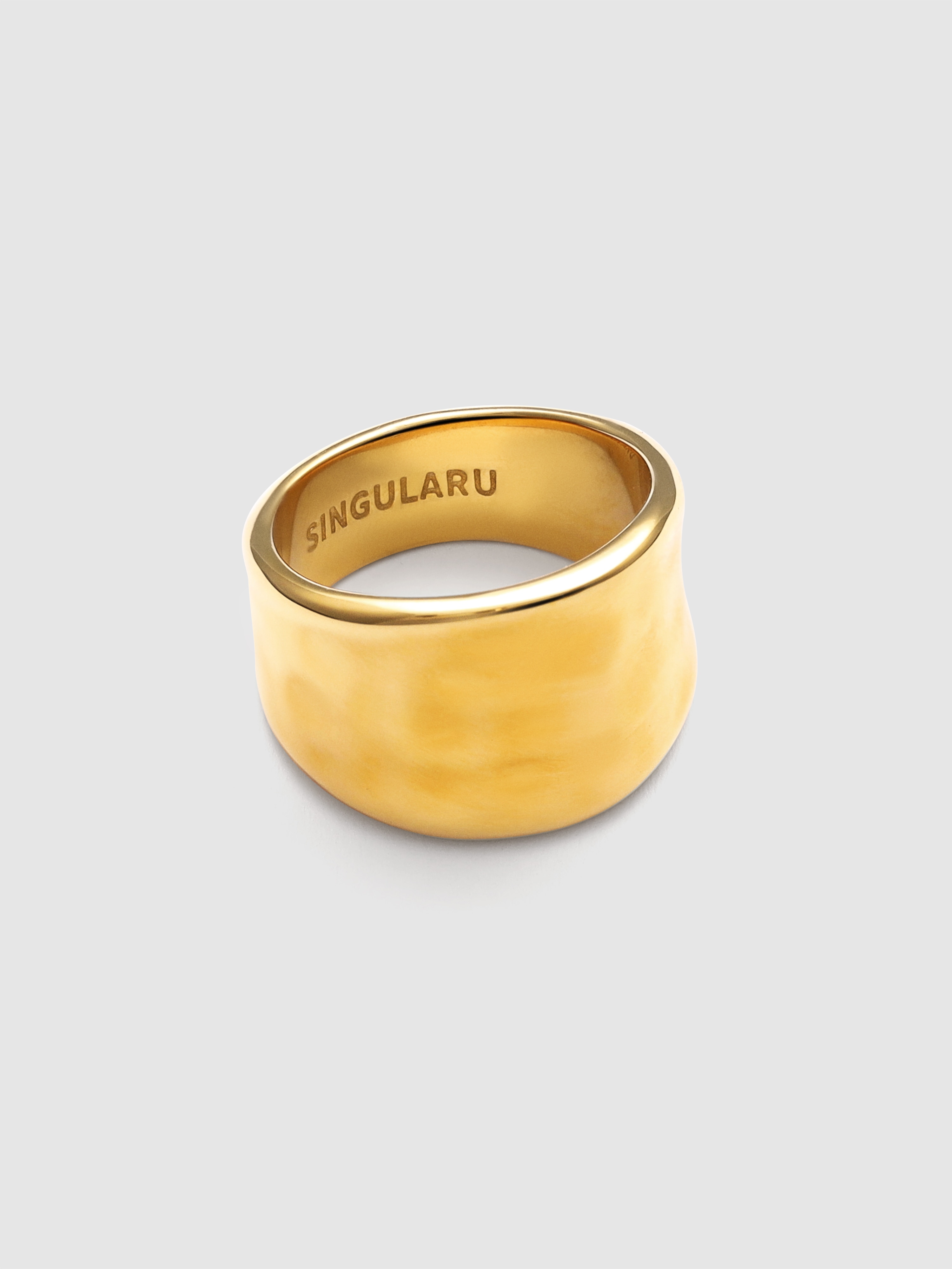 Anillo de sello my ocean de acero bañado en oro - Singularu - Dorado Dorado-1