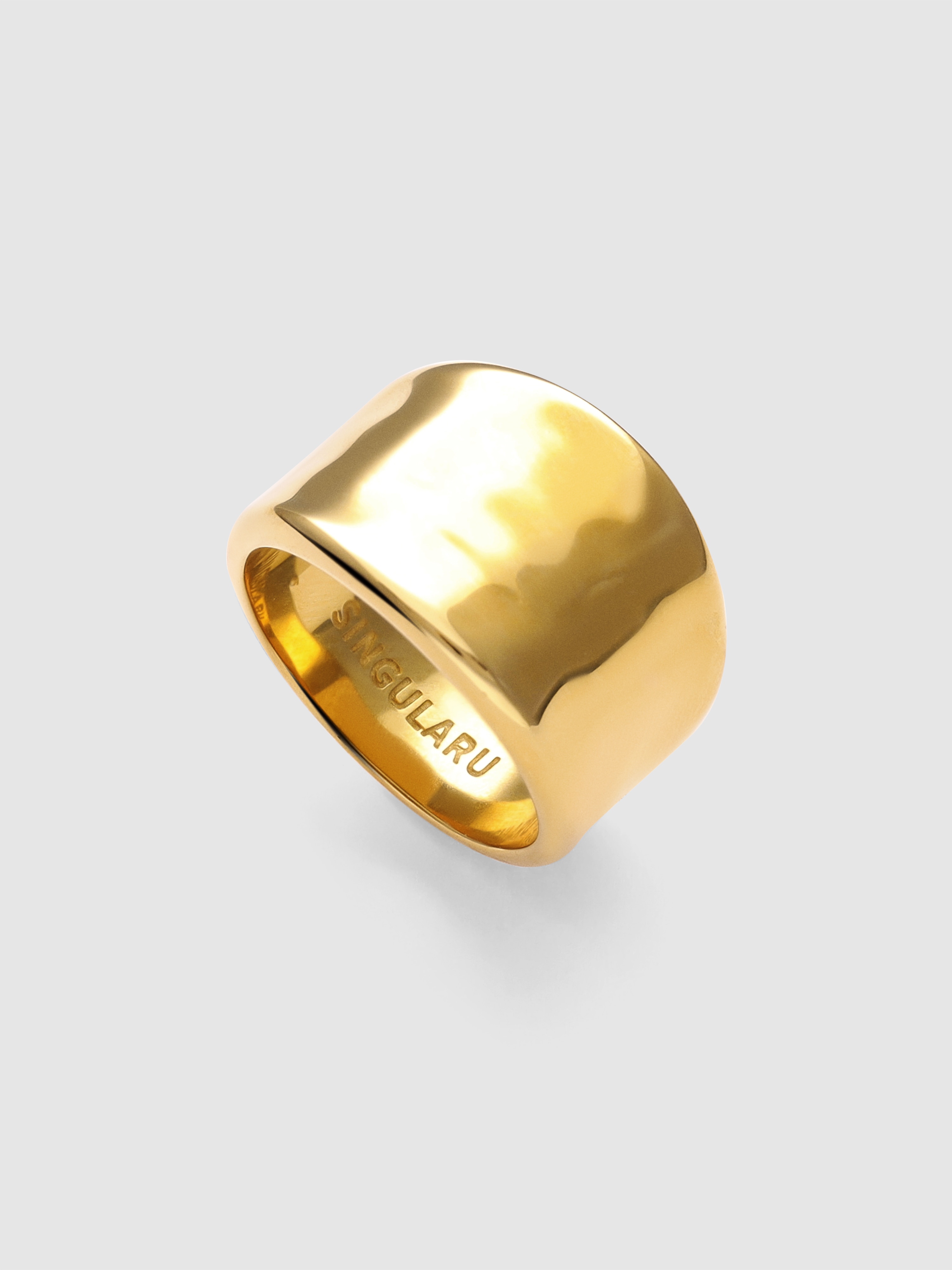 Anillo de sello my ocean de acero bañado en oro - Singularu - Dorado Dorado-3