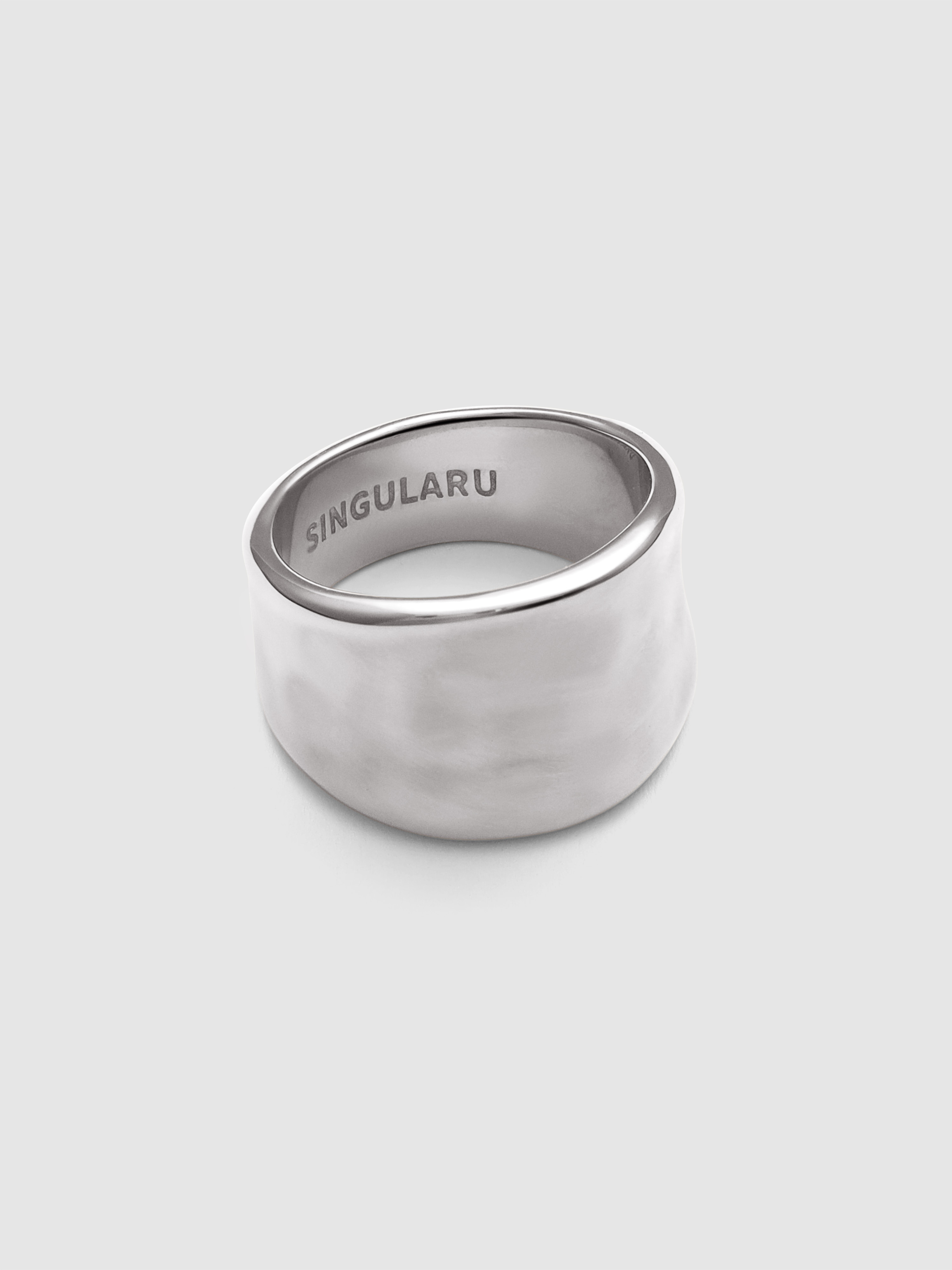 Imagen 1 de Anillo tipo sello my ocean de acero - Singularu - Plateado Plateado