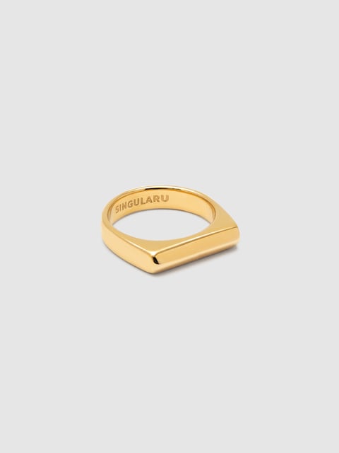 Imagen 0 de Anillo Mariana de acero bañado en oro