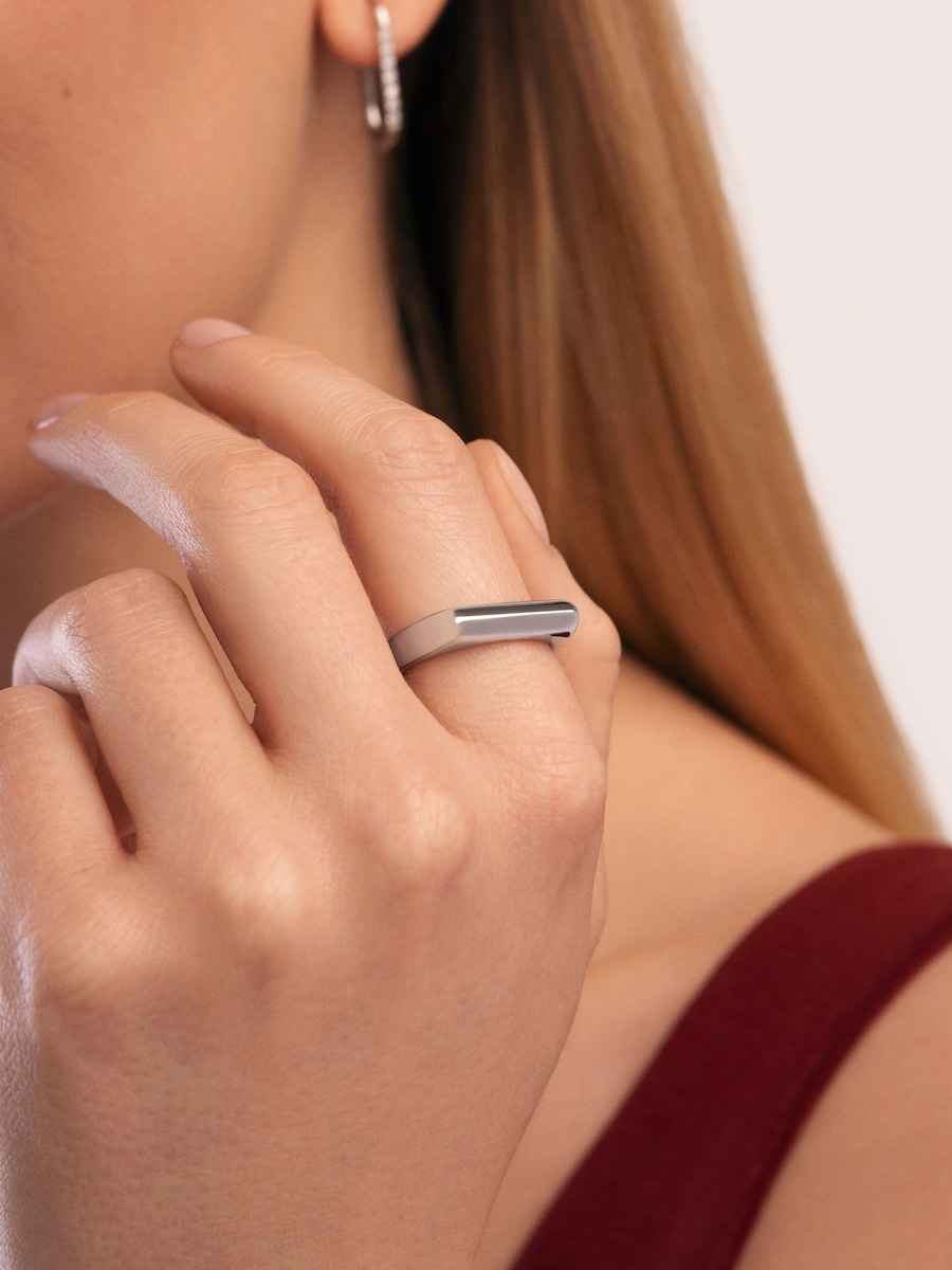 Anillo Mariana de acero Plata-2