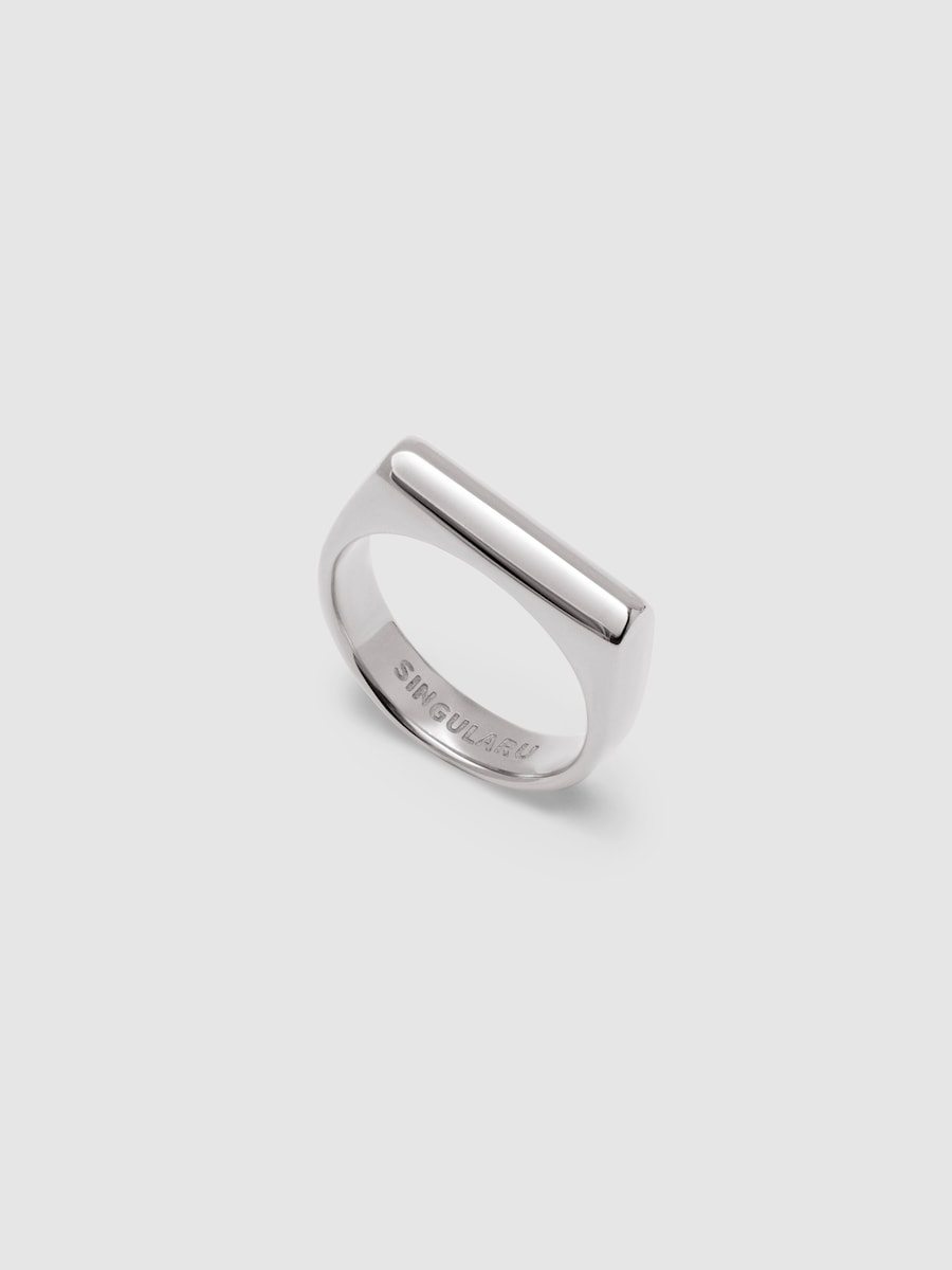 Anillo Mariana de acero Plata-3