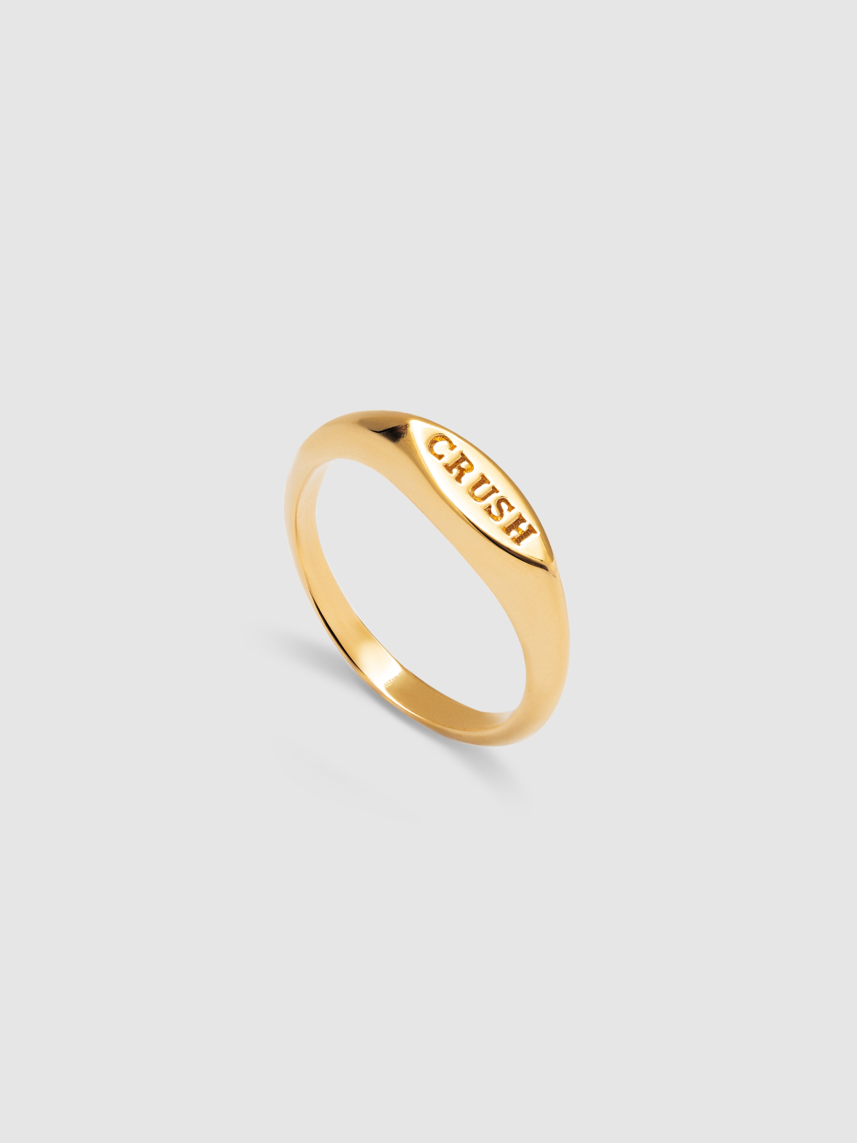 Anillo tipo sello crush de aleación de metales bañado en oro - Singularu - Dorado Dorado-4