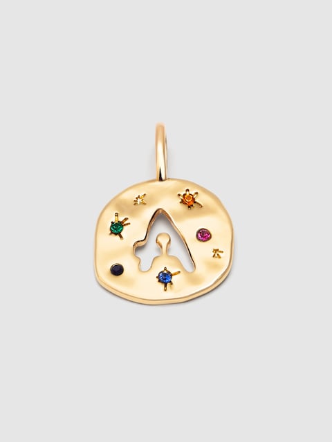 Imagen 0 de Charm Personalizado Organic Colors Letter de aleación de metales bañado en oro Letra A