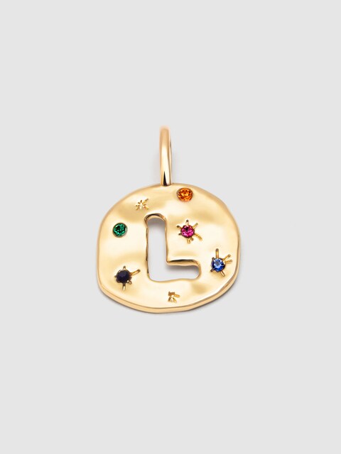 Imagen 0 de Charm Personalizado Organic Colors Letter de aleación de metales bañado en oro Letra L