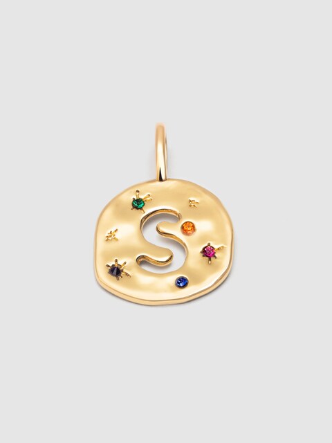 Imagen 0 de Charm Personalizado Organic Colors Letter de aleación de metales bañado en oro Letra S